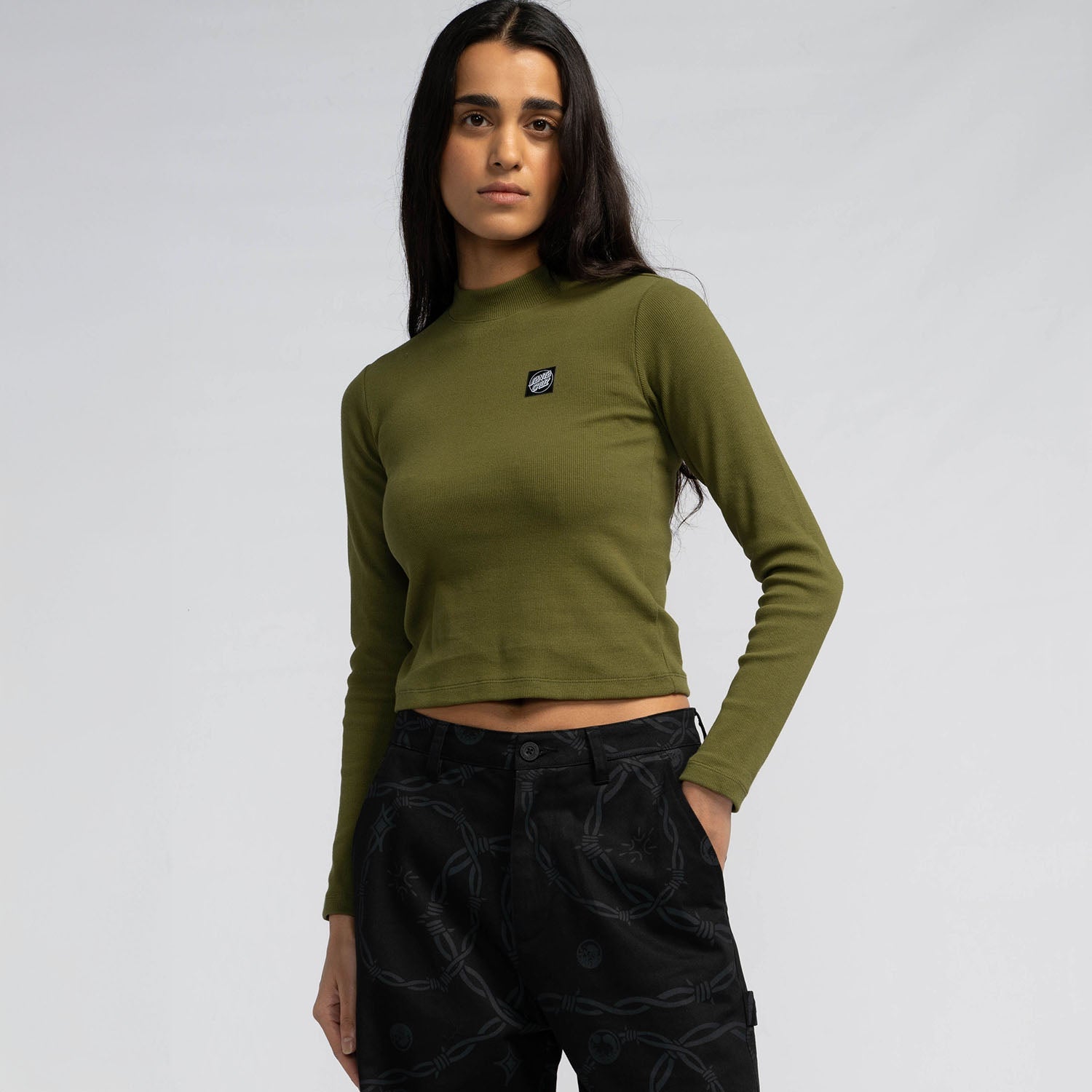 santa-cruz-skateboards-opus-dot-top-manica-lunga-collo-alto-donna image 2