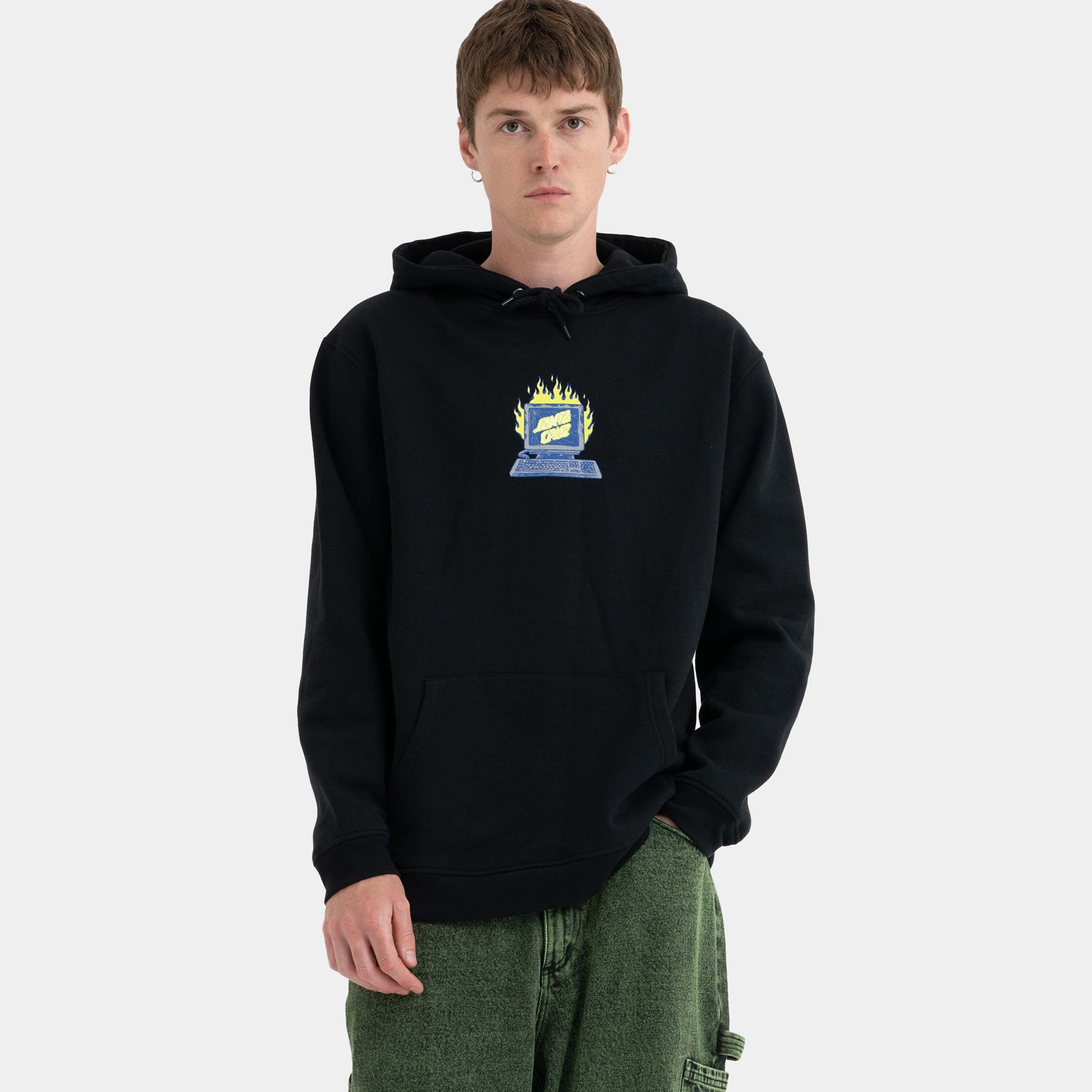 santa-cruz-skateboards-self-destruct-centre-hoodie-felpa-cappuccio image 2