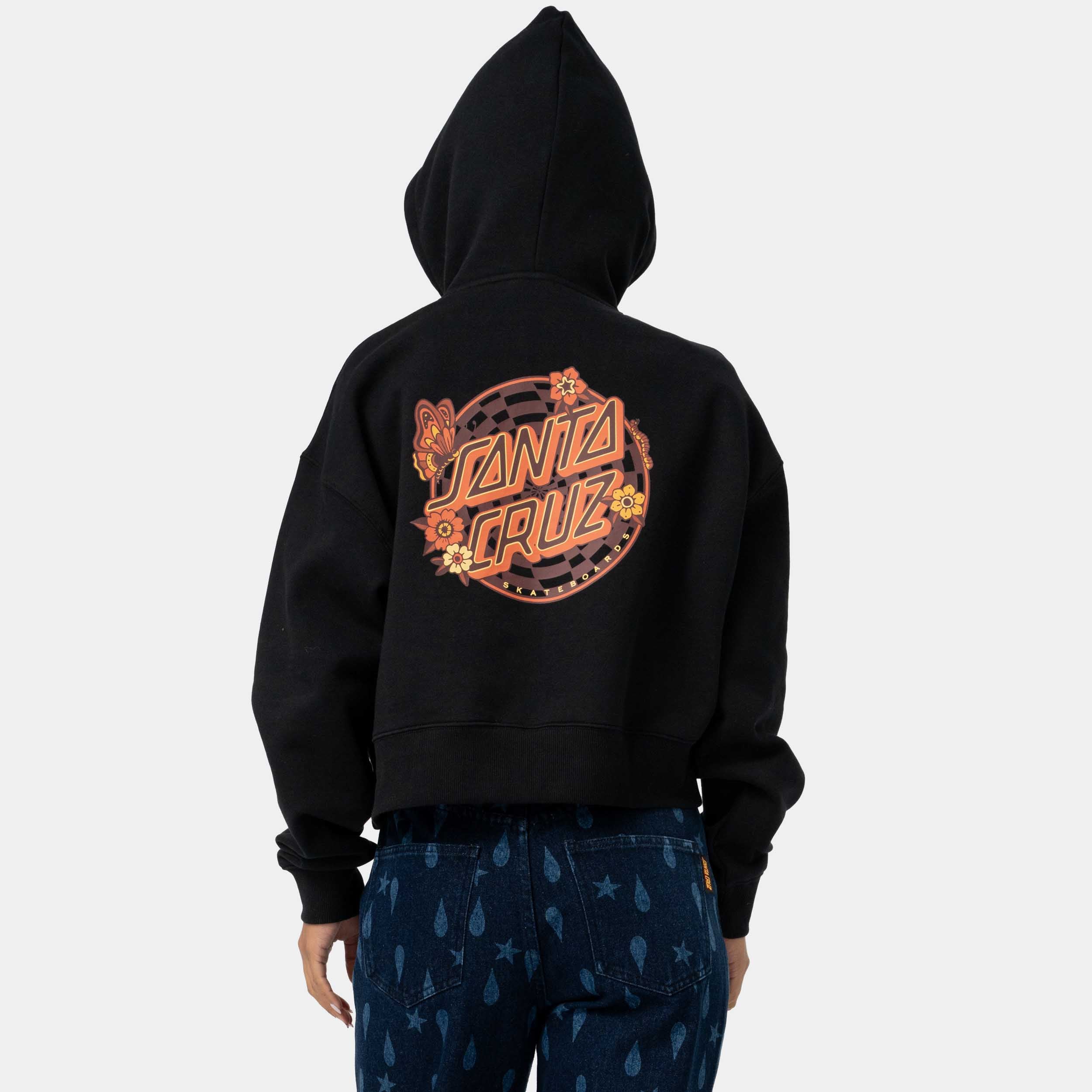 santa-cruz-skateboards-field-check-butterfly-hoodie-felpa-con-cappuccio-donna-cr image 4