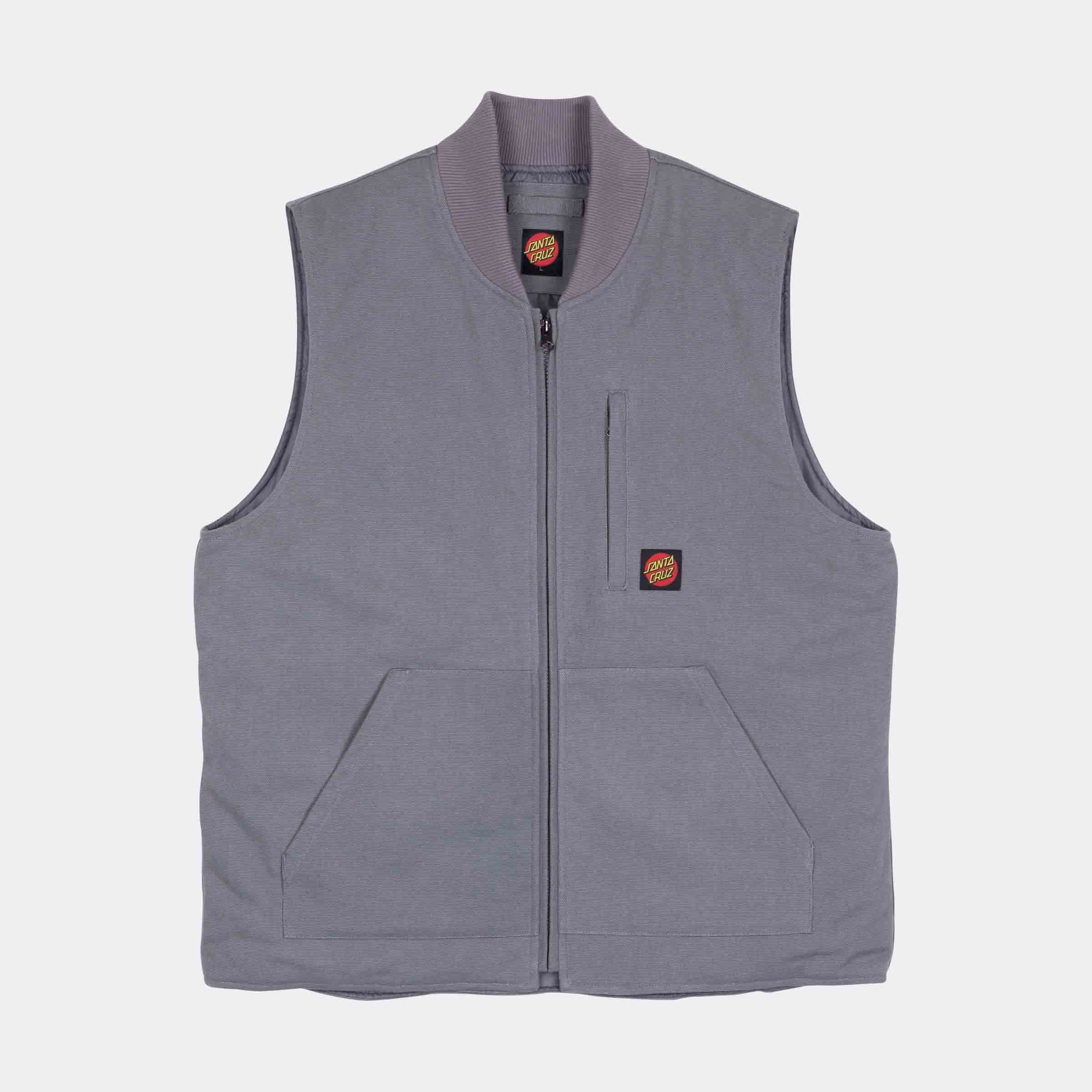 santa-cruz-skateboards-classic-label-gilet-uomo-in-canvas image 1