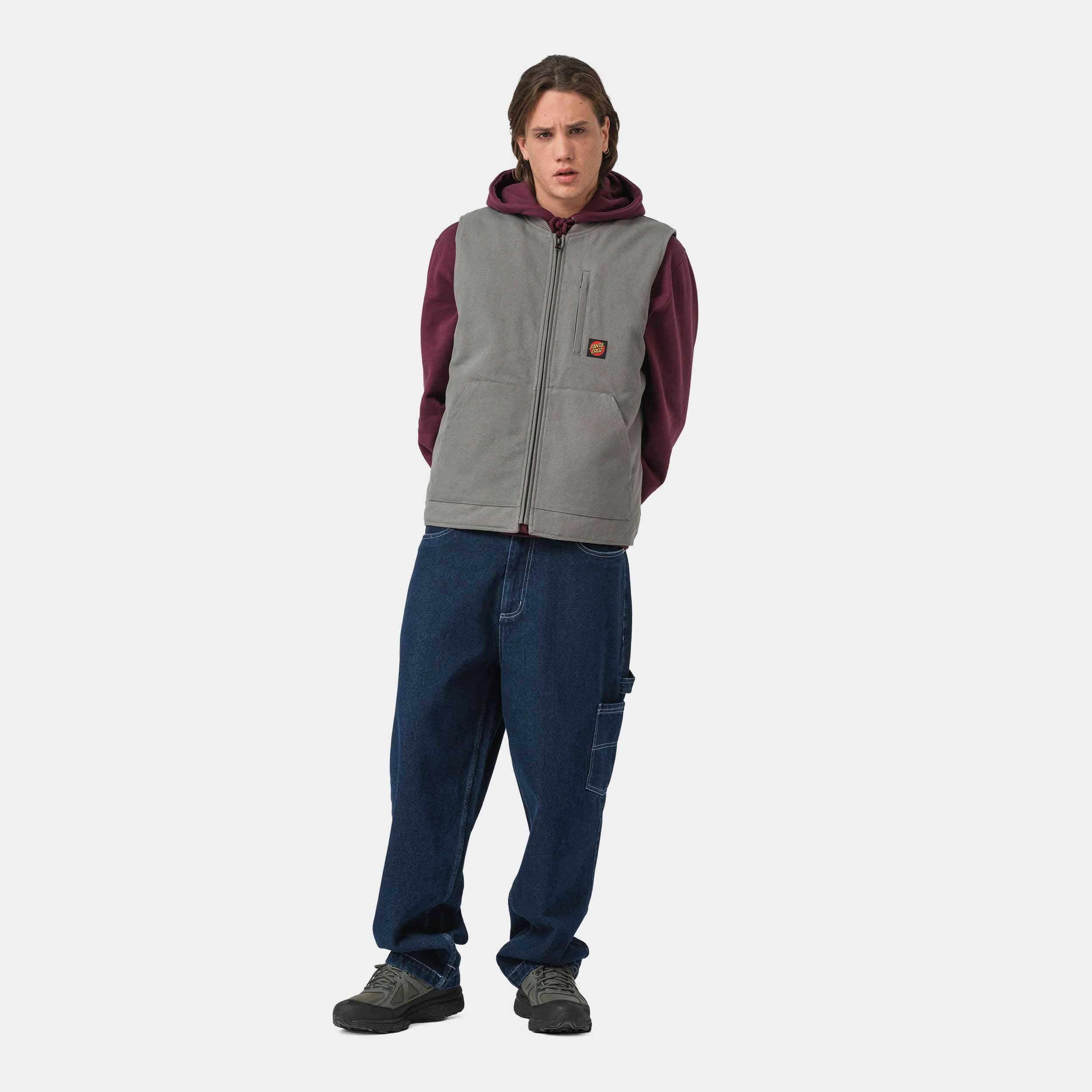 santa-cruz-skateboards-classic-label-gilet-uomo-in-canvas image 5