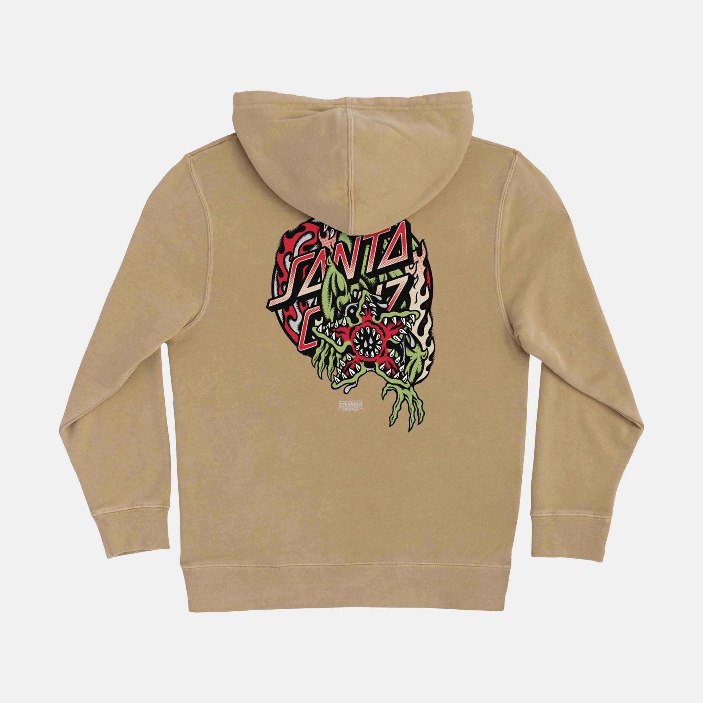 santa-cruz-skateboards-x-stranger-things-demogorgon-dot-felpa-cappuccio-ragazzo image 1