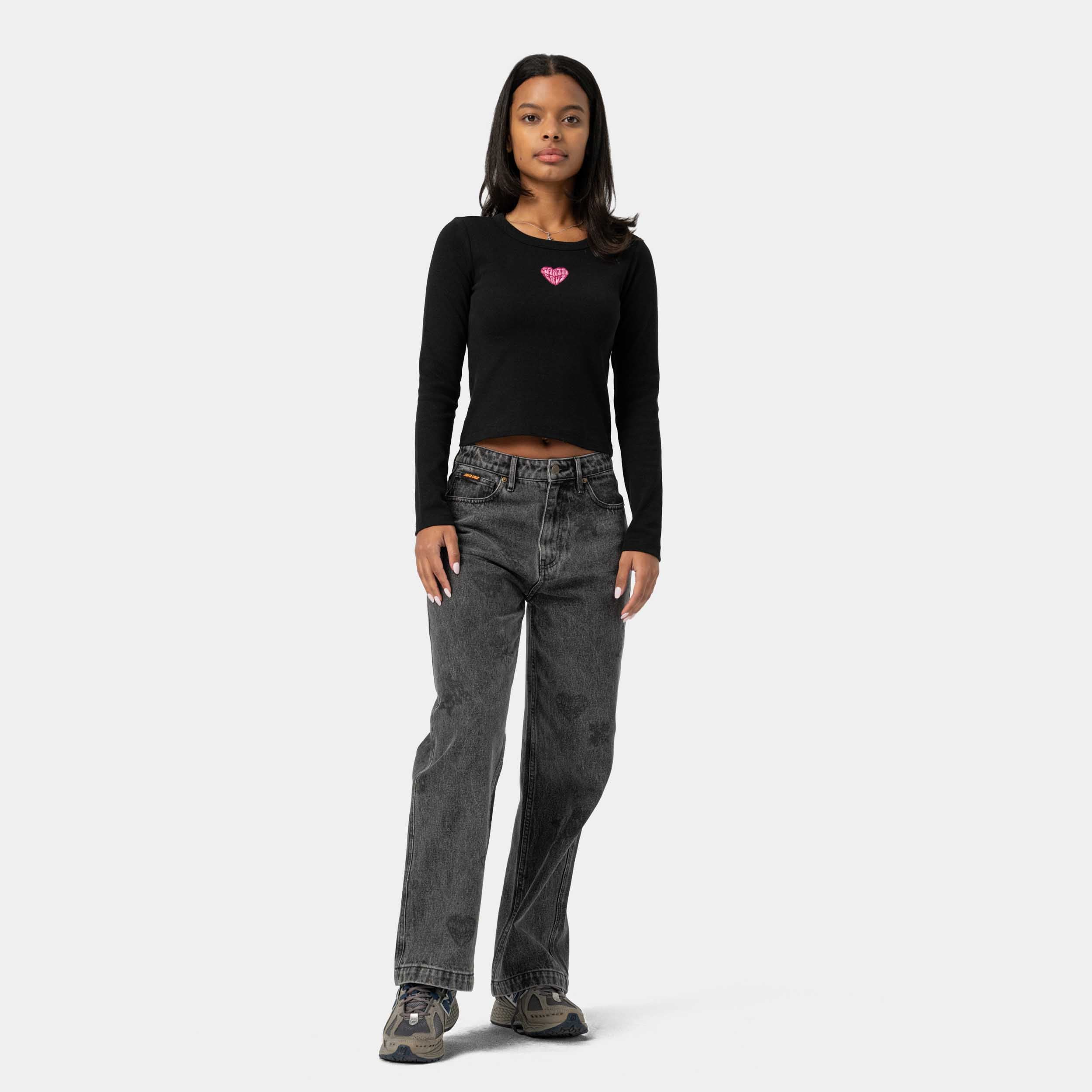 santa-cruz-skateboards-strange-heart-mini-long-sleeve-t-shirt-donna image 5