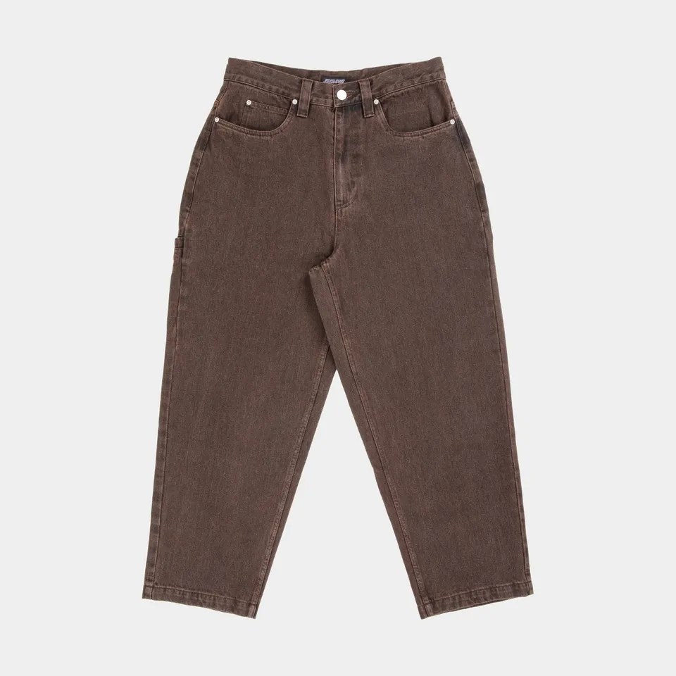 santa-cruz-skateboards-railroad-pants-baggy-coffee-twill-black-denim image 1