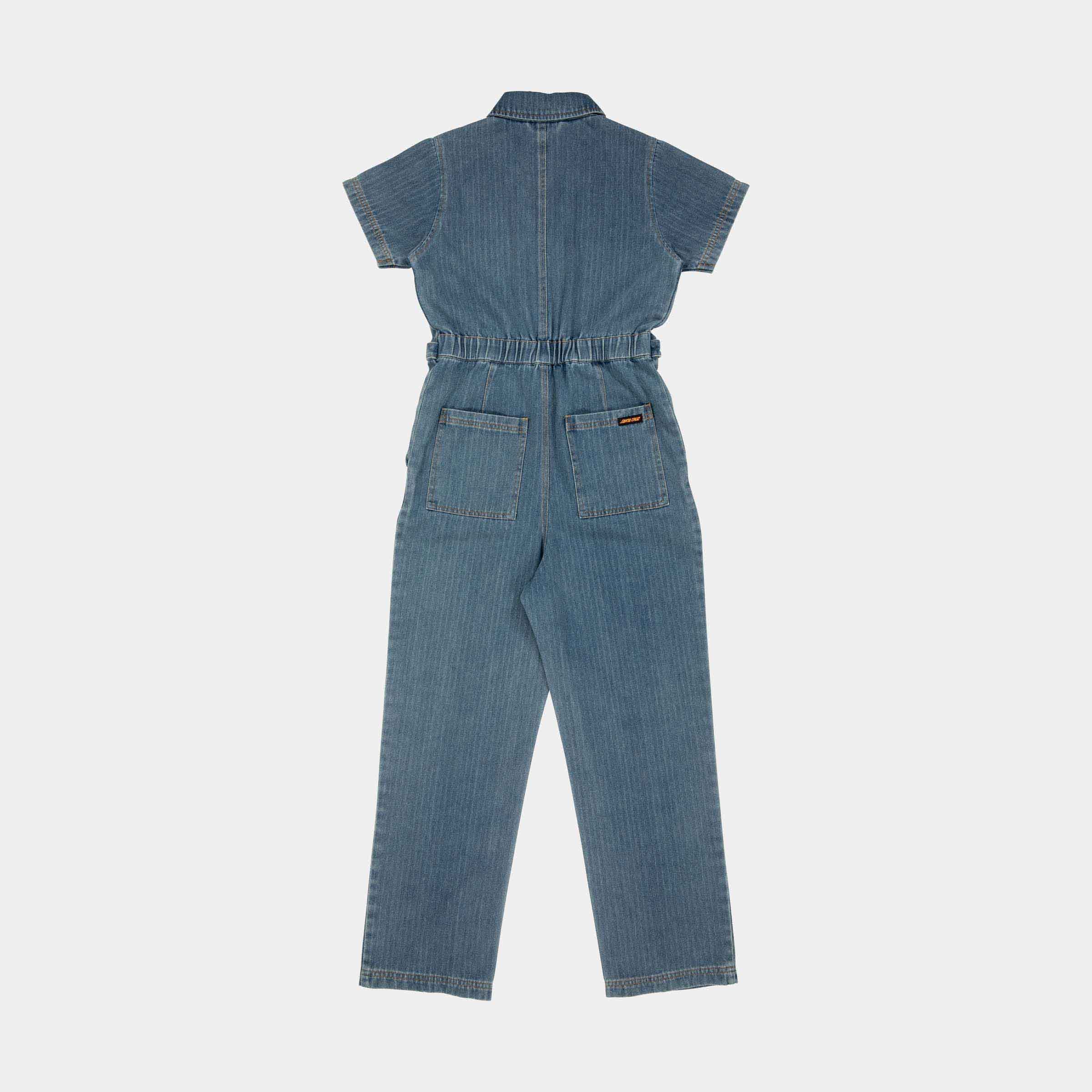 santa-cruz-skateboards-line-up-utility-jumpsuit-tuta-denim-donna-2 image 2