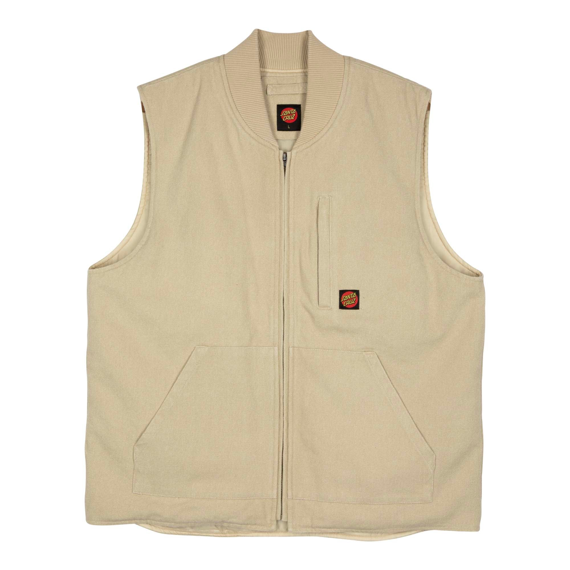 santa-cruz-skateboards-classic-label-vest-gilet-canvas-cotone-sp25 image 1