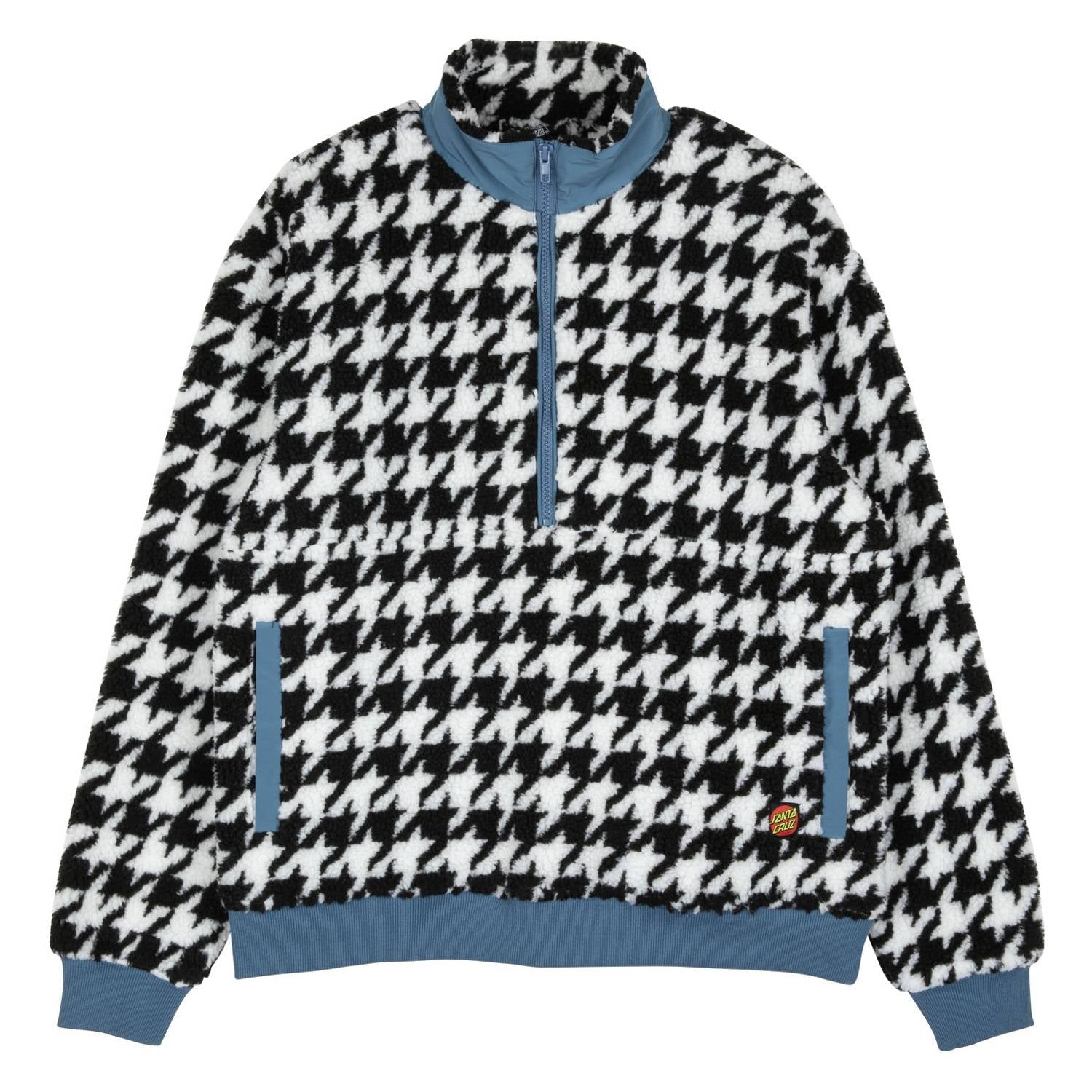 santa-cruz-skateboards-astra-pile-sherpa-donna-half-zip-oversize image 1