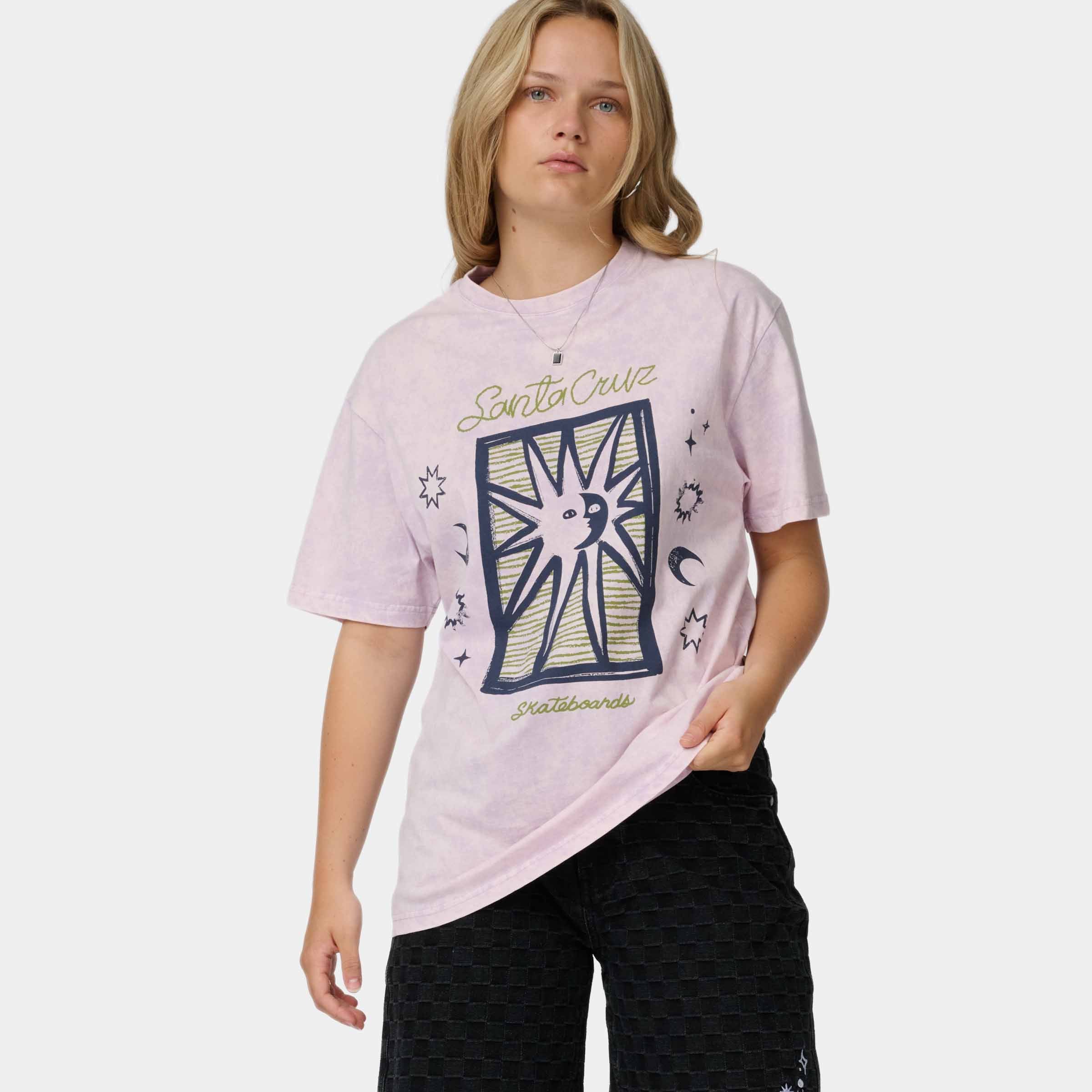 santa-cruz-skateboards-sun-stamp-script-t-shirt-donna-cotone-relaxed-fit image 3