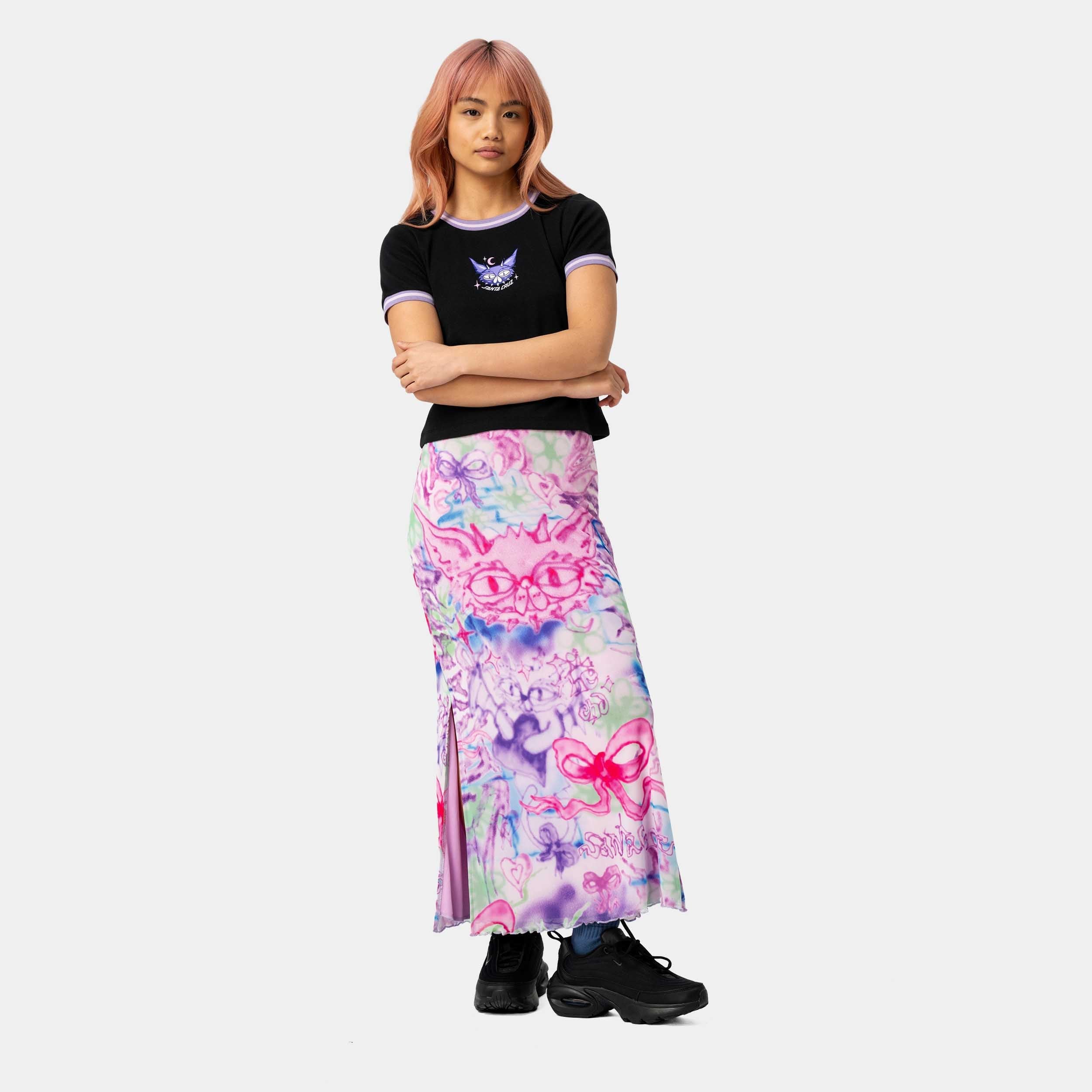 santa-cruz-skateboards-night-critter-mini-t-shirt-donna-fit-anni-90 image 4
