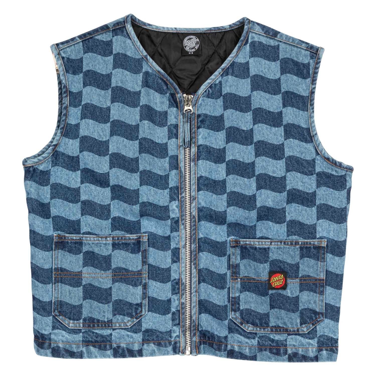 santa-cruz-skateboards-classic-label-gilet-denim-donna-regular-fit image 1