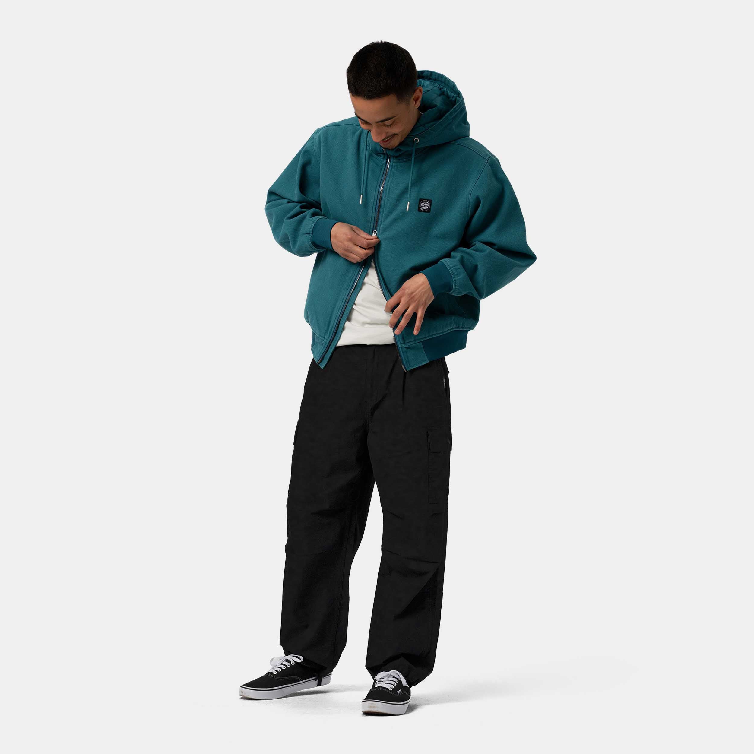 santa-cruz-skateboards-burner-jacket-giacca-imbottita-con-cappuccio-in-canvas image 6