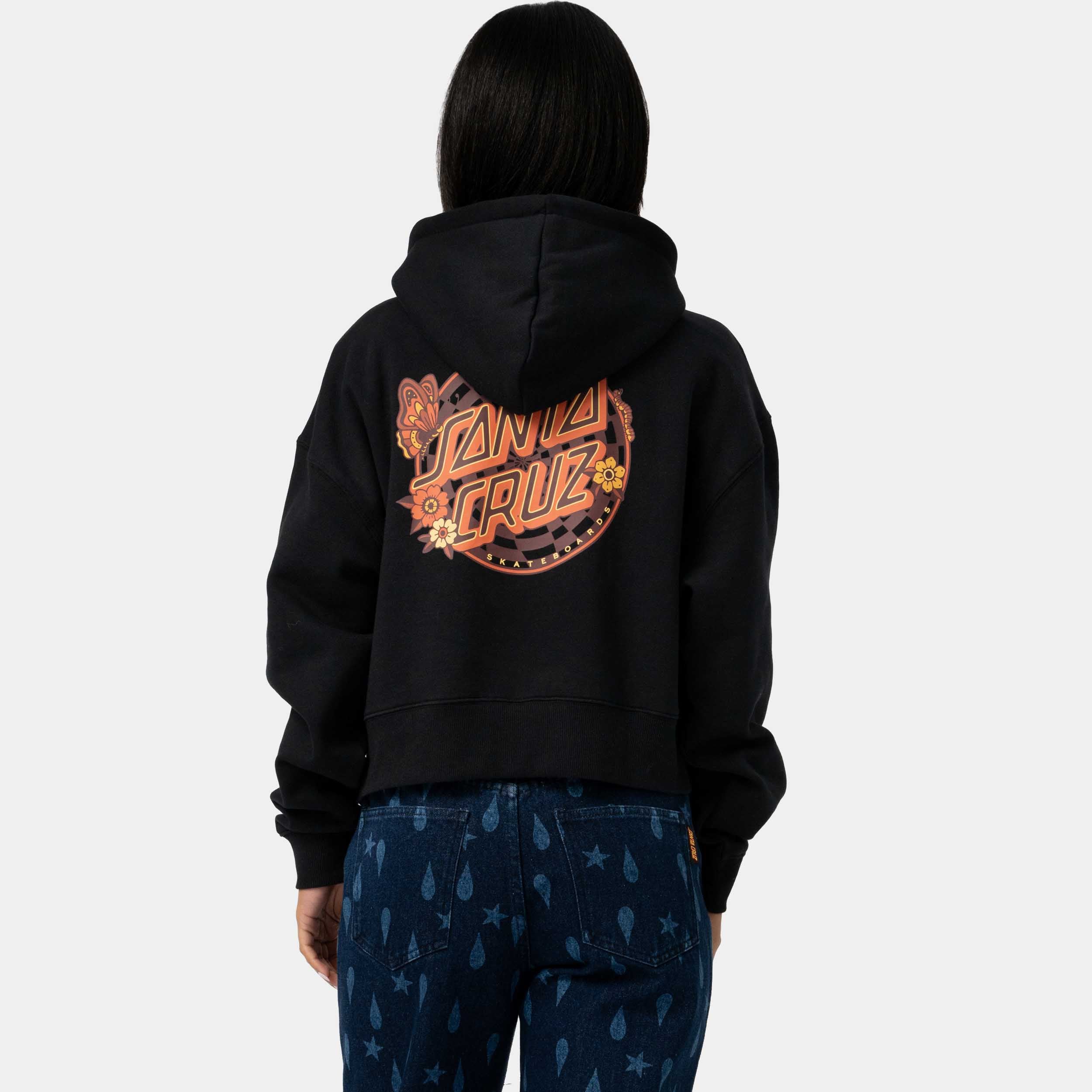 santa-cruz-skateboards-field-check-butterfly-hoodie-felpa-con-cappuccio-donna-cr image 5