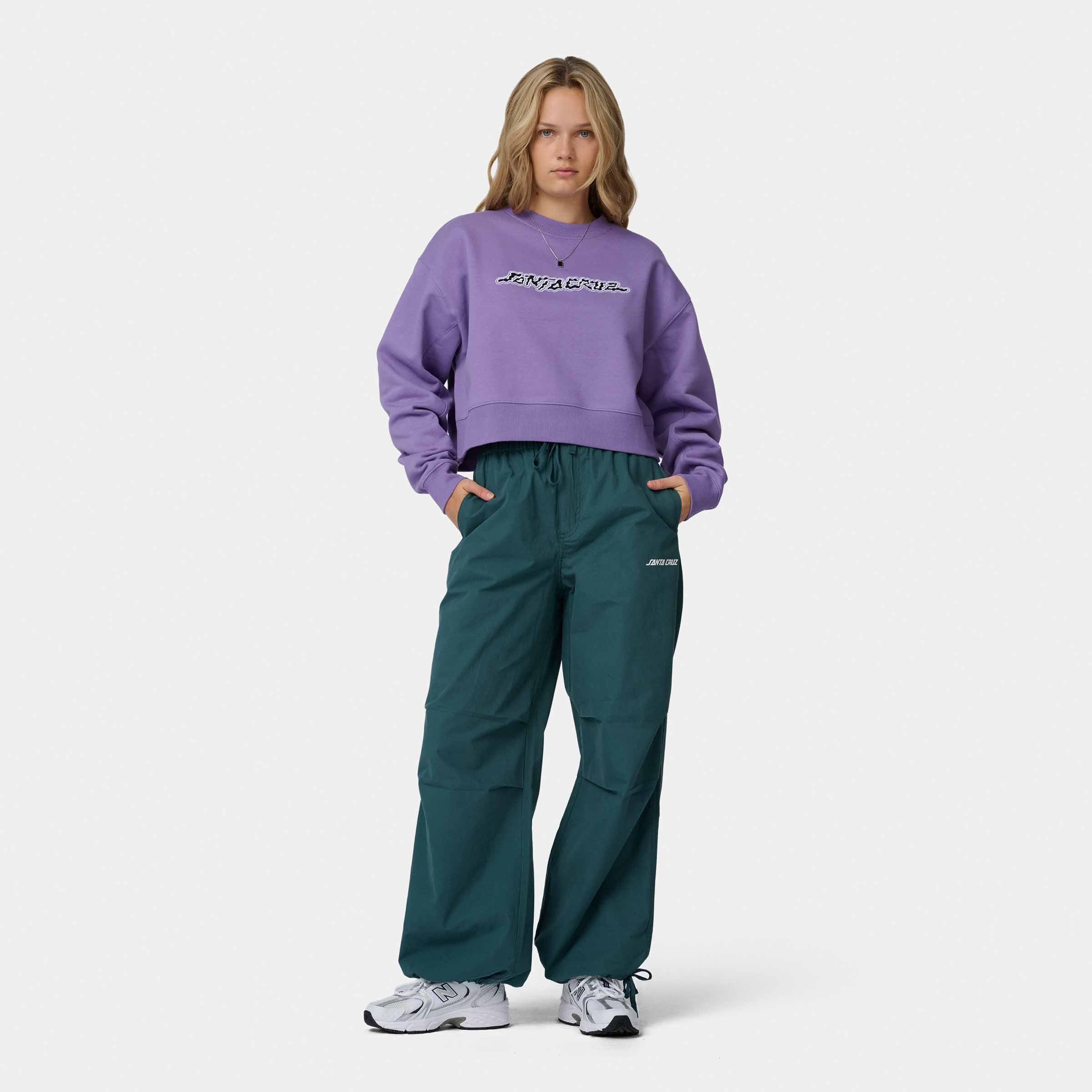 santa-cruz-skateboards-kelp-strip-crew-felpa-girocollo-donna-boxy-cropped image 5