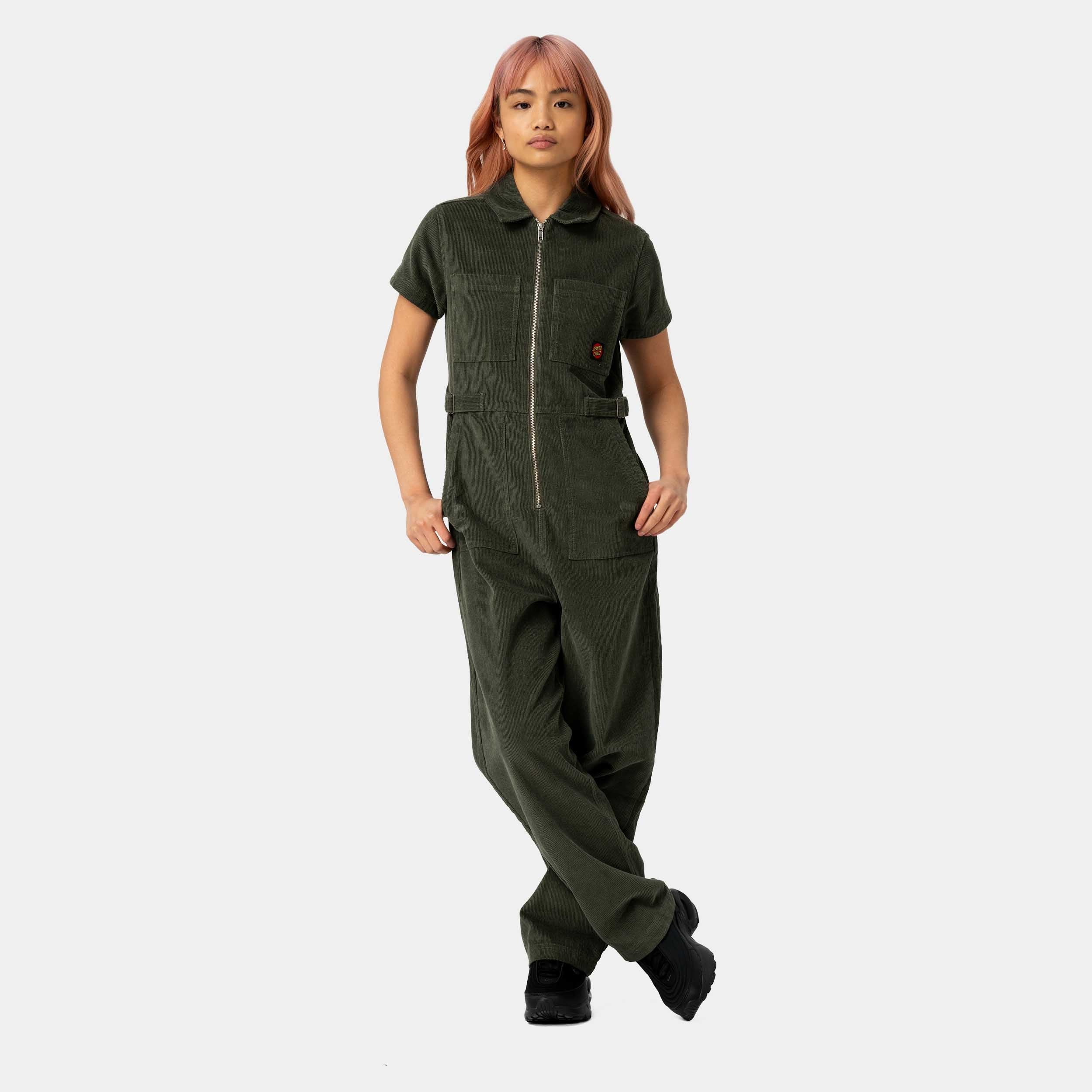 santa-cruz-skateboards-line-up-utility-tuta-jumpsuit-donna-in-velluto image 5