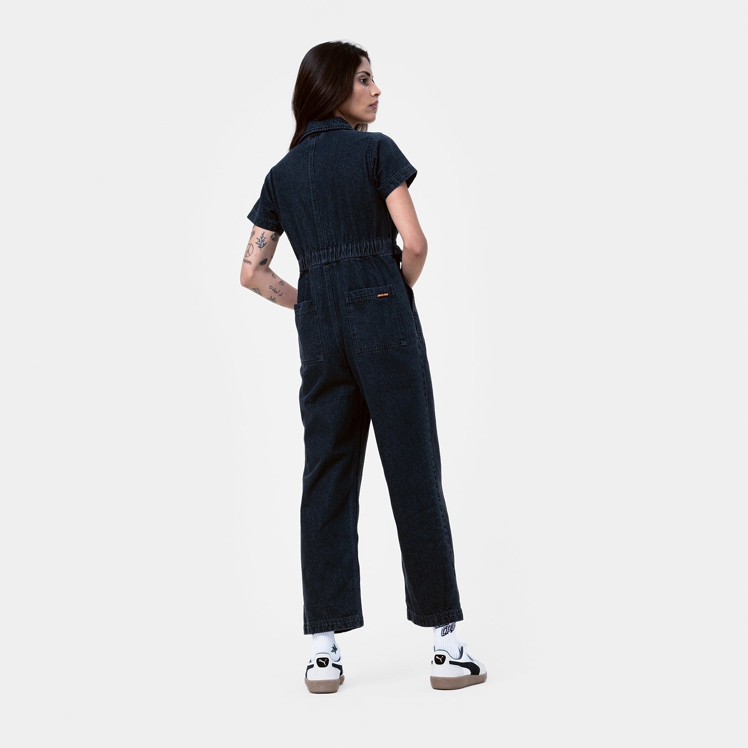santa-cruz-skateboards-line-up-utility-jumpsuit-tuta-denim-donna image 4