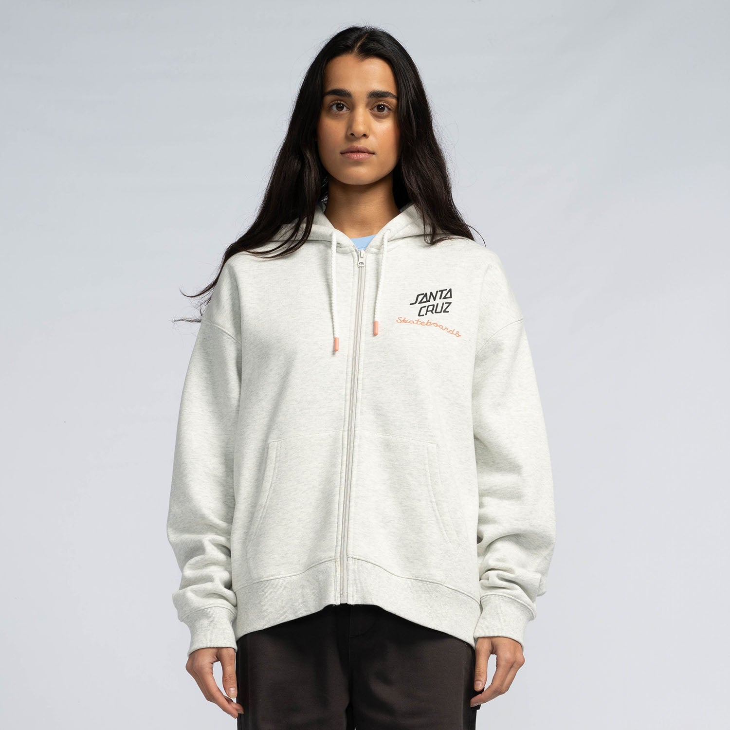 santa-cruz-skateboards-singular-script-zip-hoodie-felpa-zip-boxy-330gsm image 2