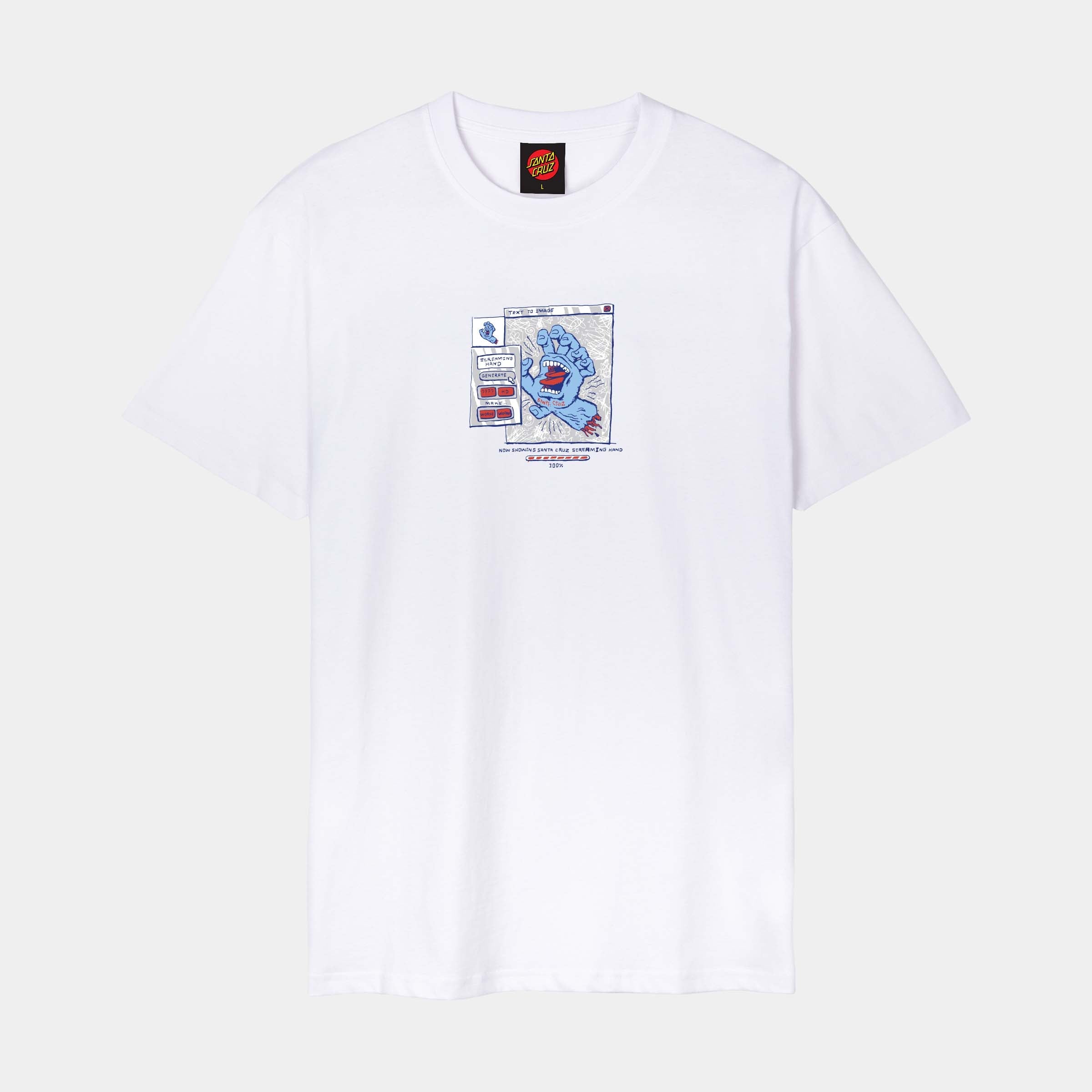 santa-cruz-skateboards-artificial-hand-front-t-shirt-in-cotone-organico image 1