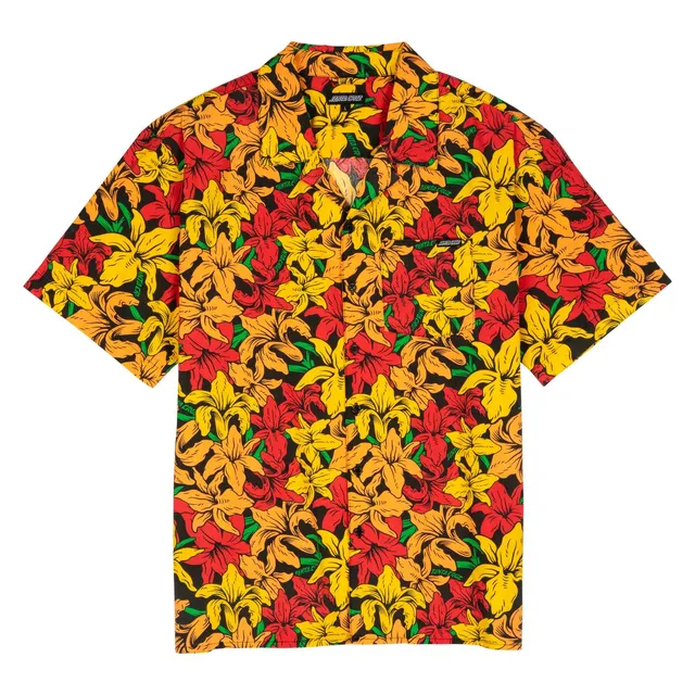 santa-cruz-skateboards-wooten-flowers-camicia-manica-corta-boxy-fit image 1