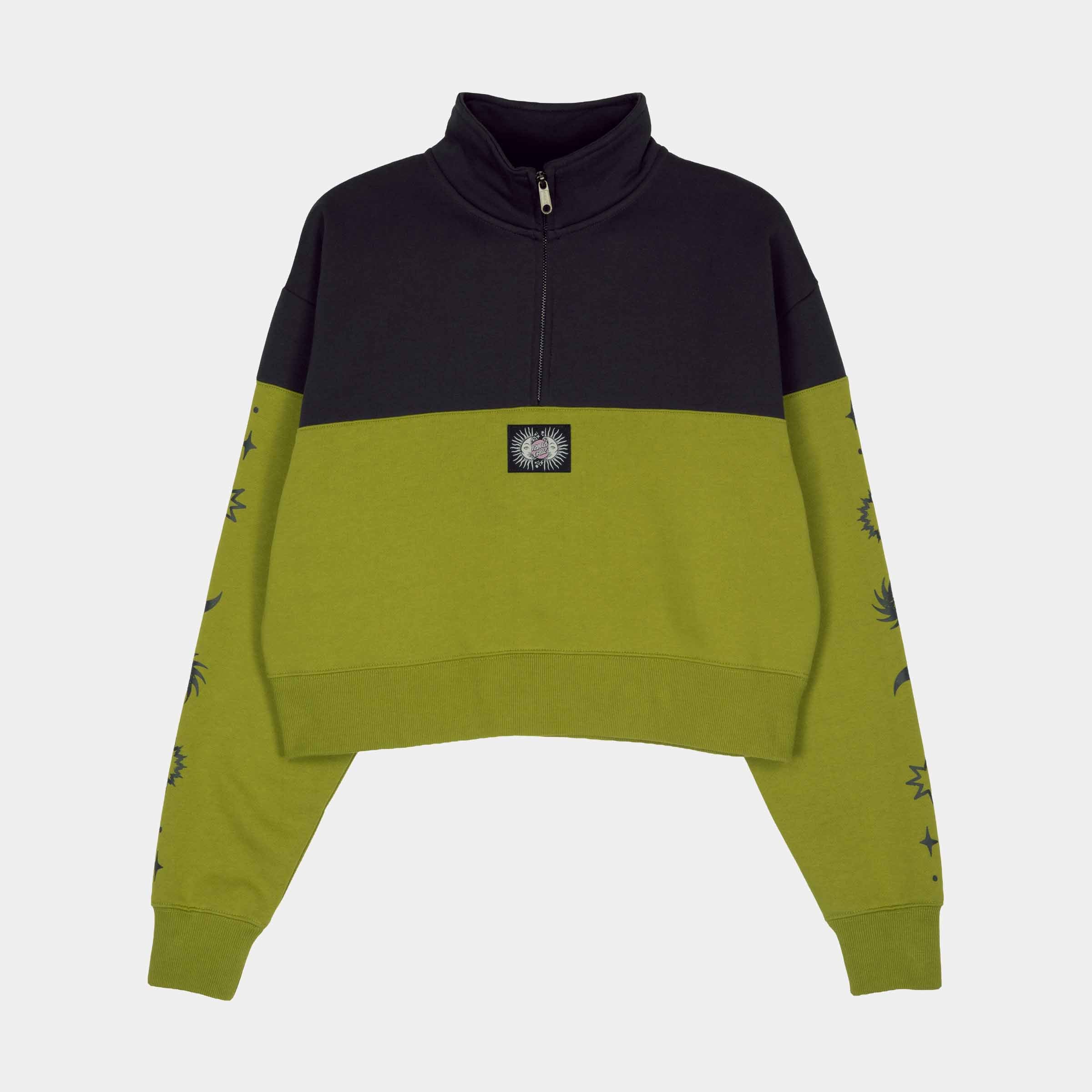 santa-cruz-skateboards-split-sun-felpa-quarter-zip-donna-boxy-cropped image 1