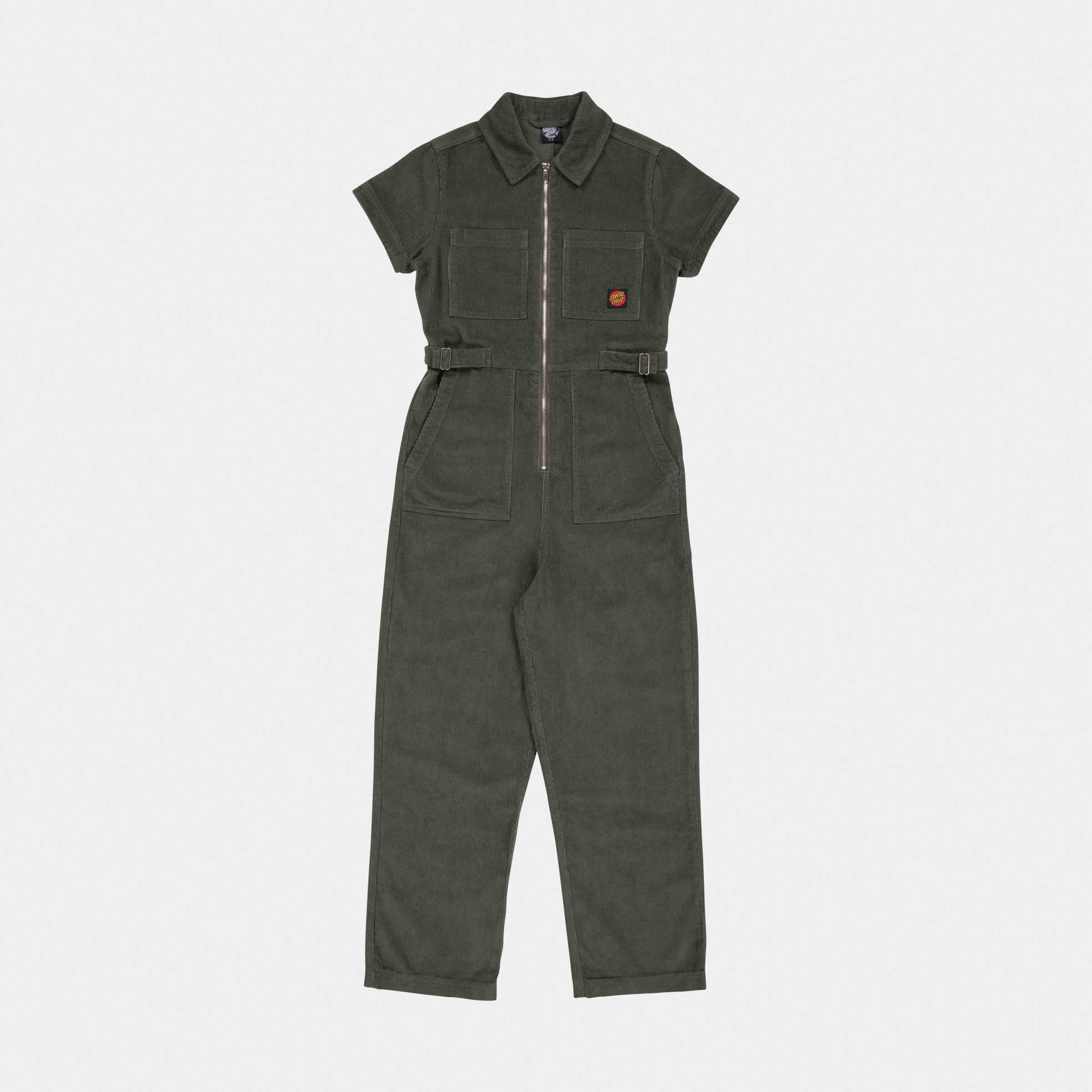 santa-cruz-skateboards-line-up-utility-tuta-jumpsuit-donna-in-velluto image 1