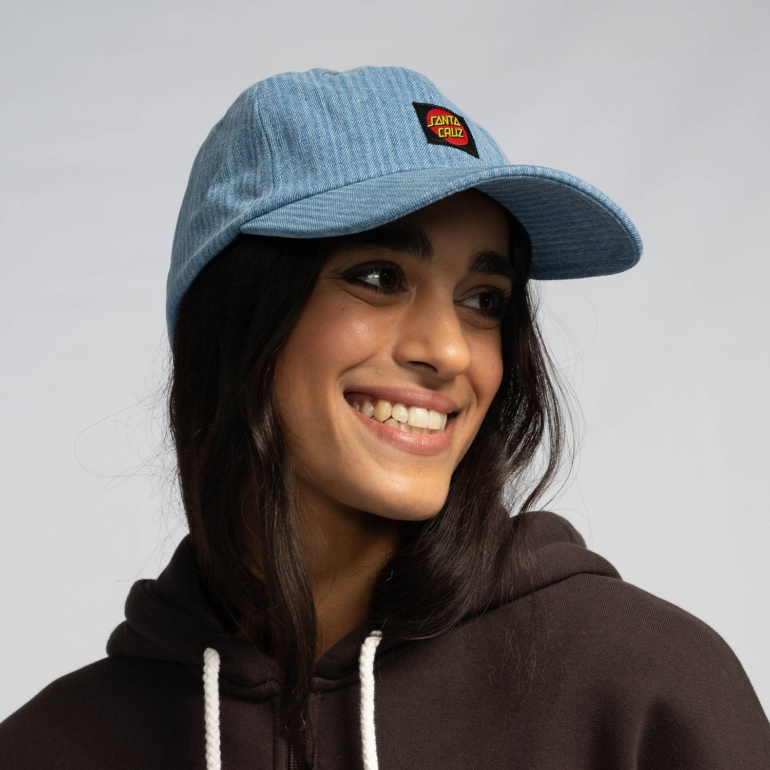 santa-cruz-skateboards-vert-cap-cappello-dad-hat-6-pannelli-denim image 3