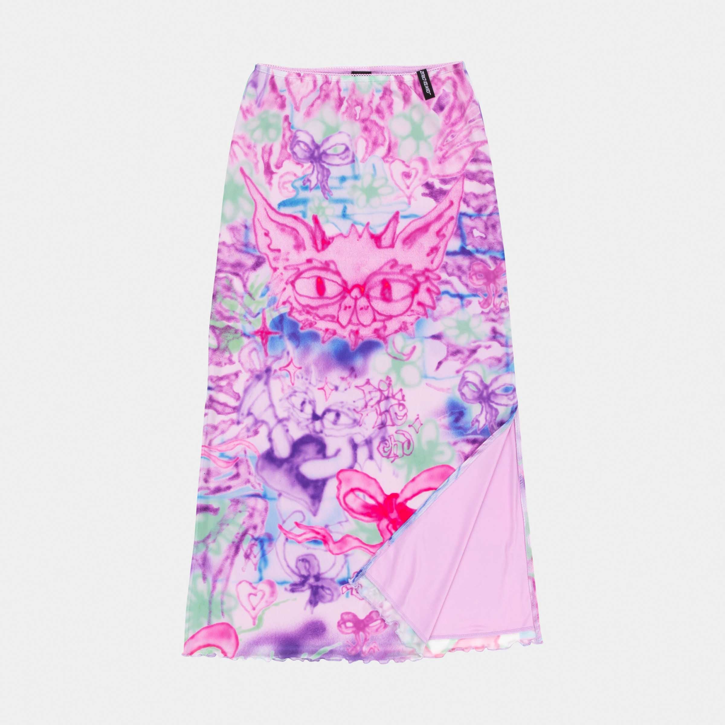 santa-cruz-skateboards-strip-digi-mesh-skirt-gonna-midi-in-rete image 4