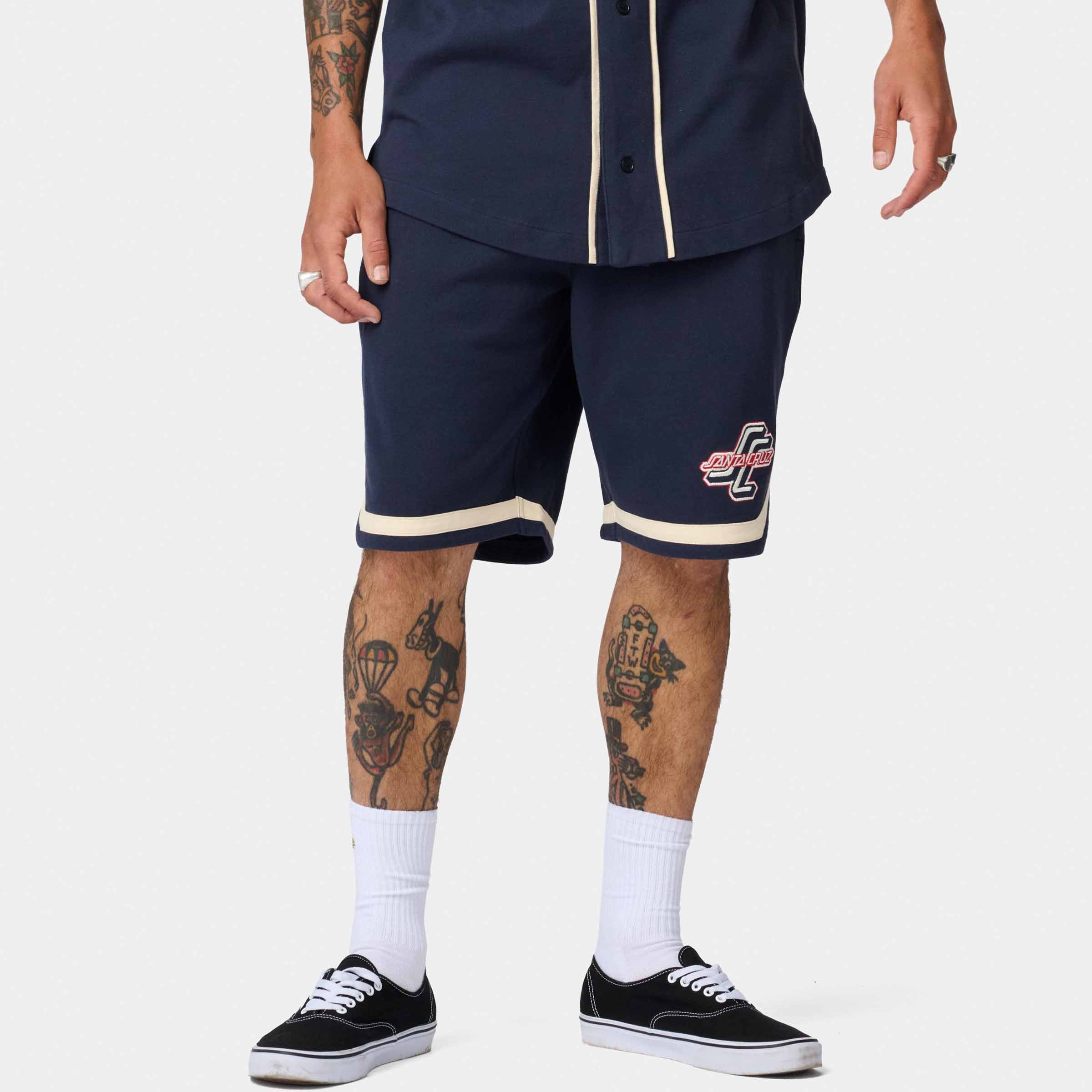santa-cruz-skateboards-outer-ogsc-pantaloncini-baseball-uomo image 6
