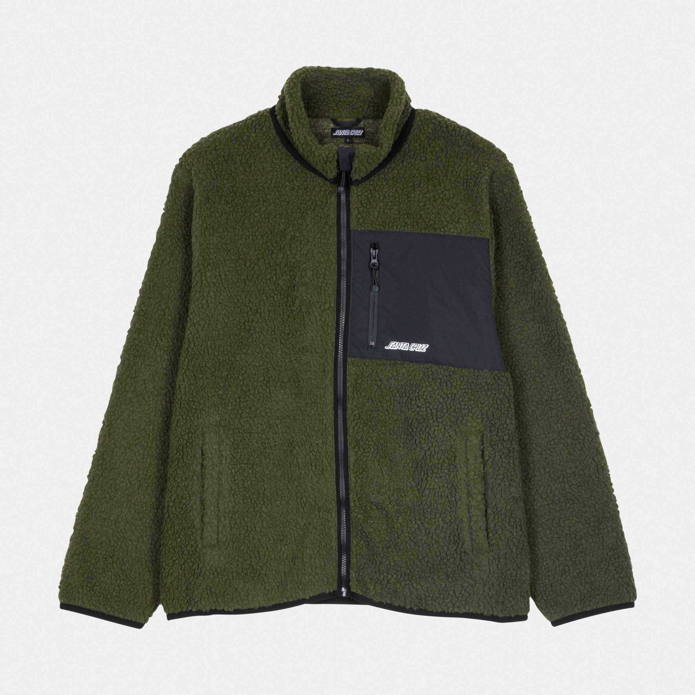 santa-cruz-skateboards-freestyle-jacket-giacca-sherpa-con-zip image 1