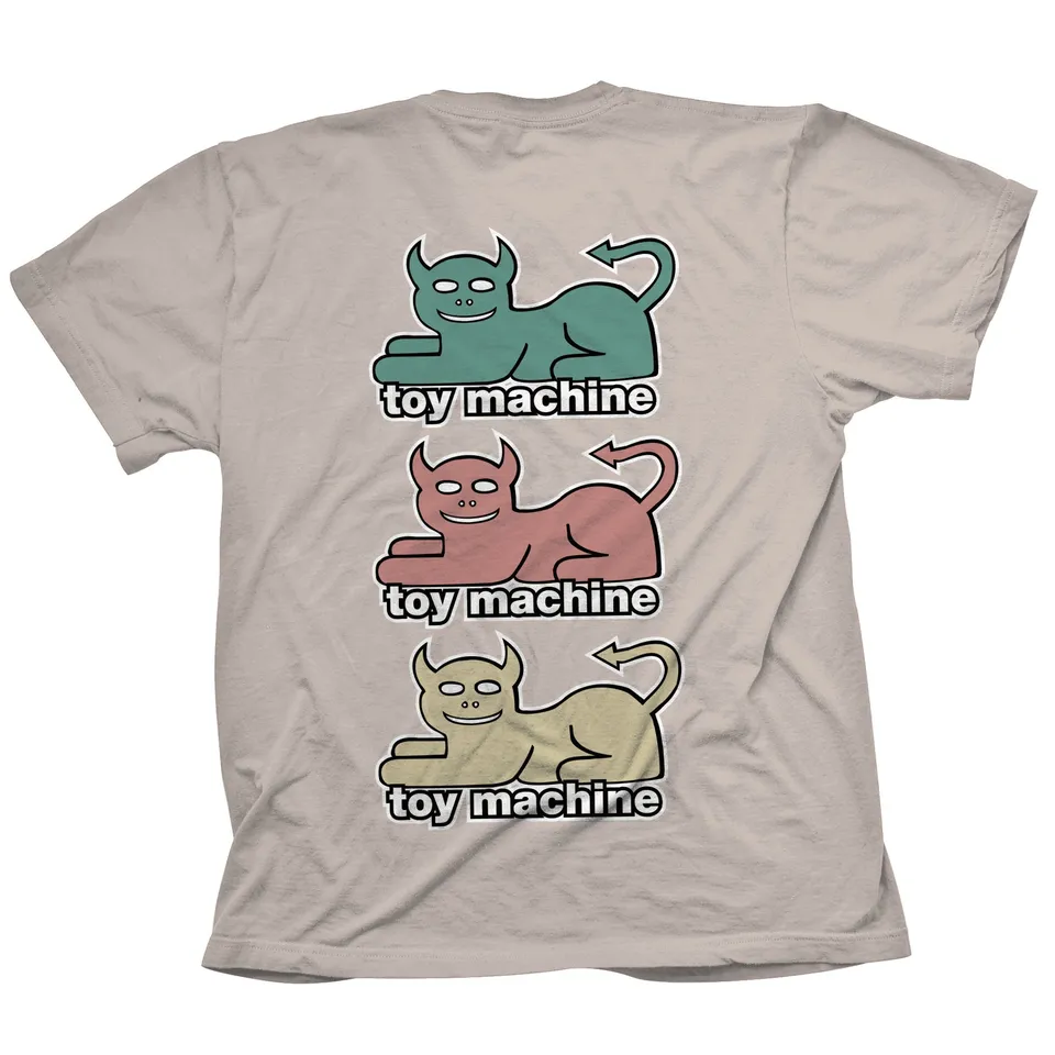 toy-machine-triple-cat-tee-t-shirt-skate image 1