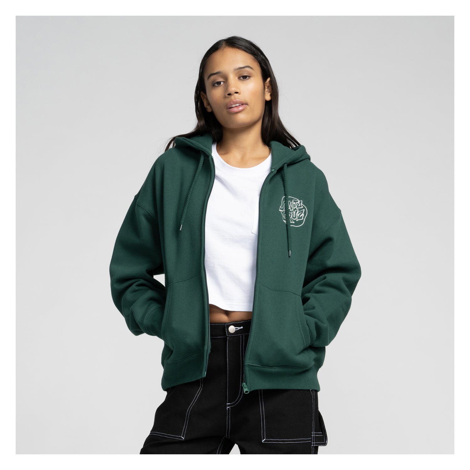 santa-cruz-skateboards-fever-dream-mono-dot-felpa-hoodie-zip-donna image 5