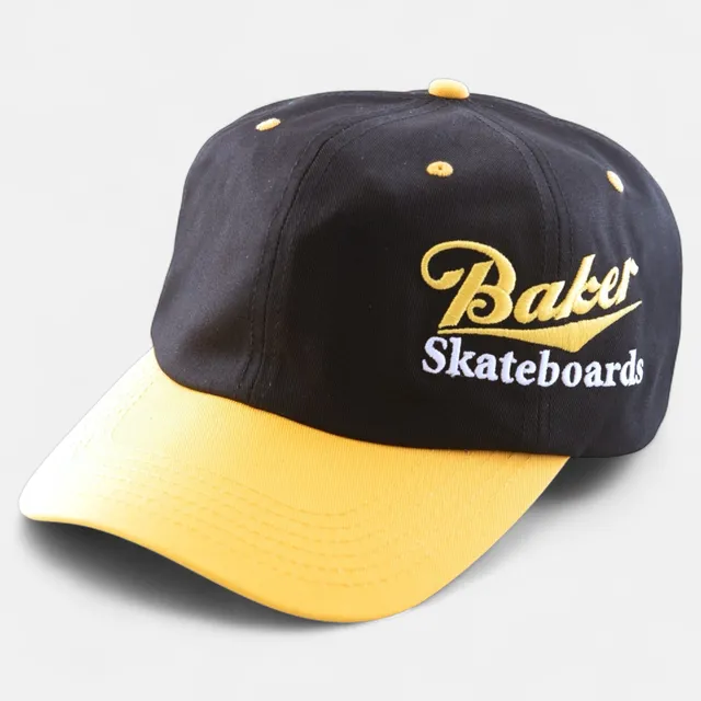 baker-skateboards-cool-place-snapback-black-yellow-cappello-snapback-nero image 1
