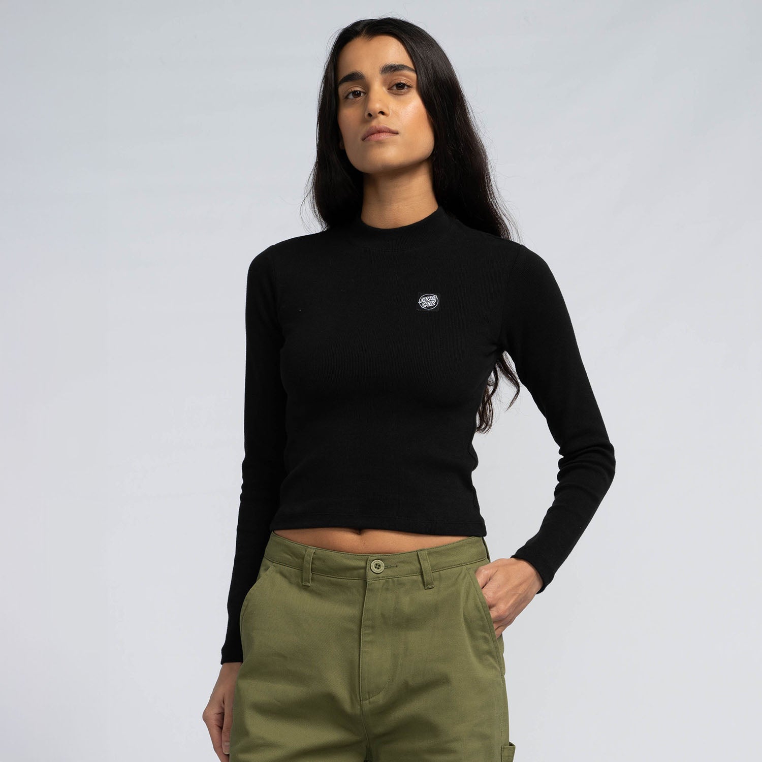 santa-cruz-skateboards-opus-dot-mock-neck-top-a-manica-lunga image 2