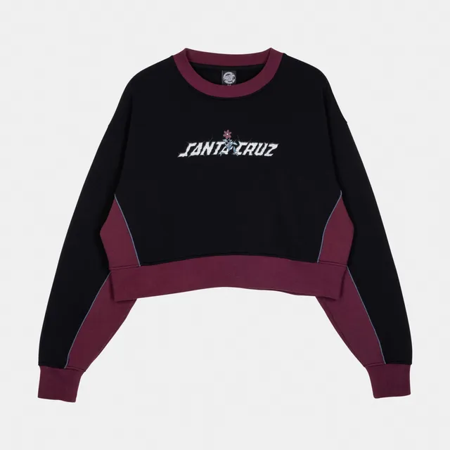 santa-cruz-skateboards-flourish-strip-crew-felpa-girocollo-donna-cropped-oversiz image 1