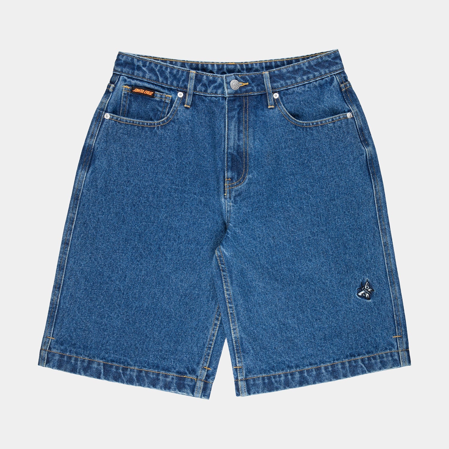 santa-cruz-skateboards-flutter-flash-shorts-denim-donna image 1