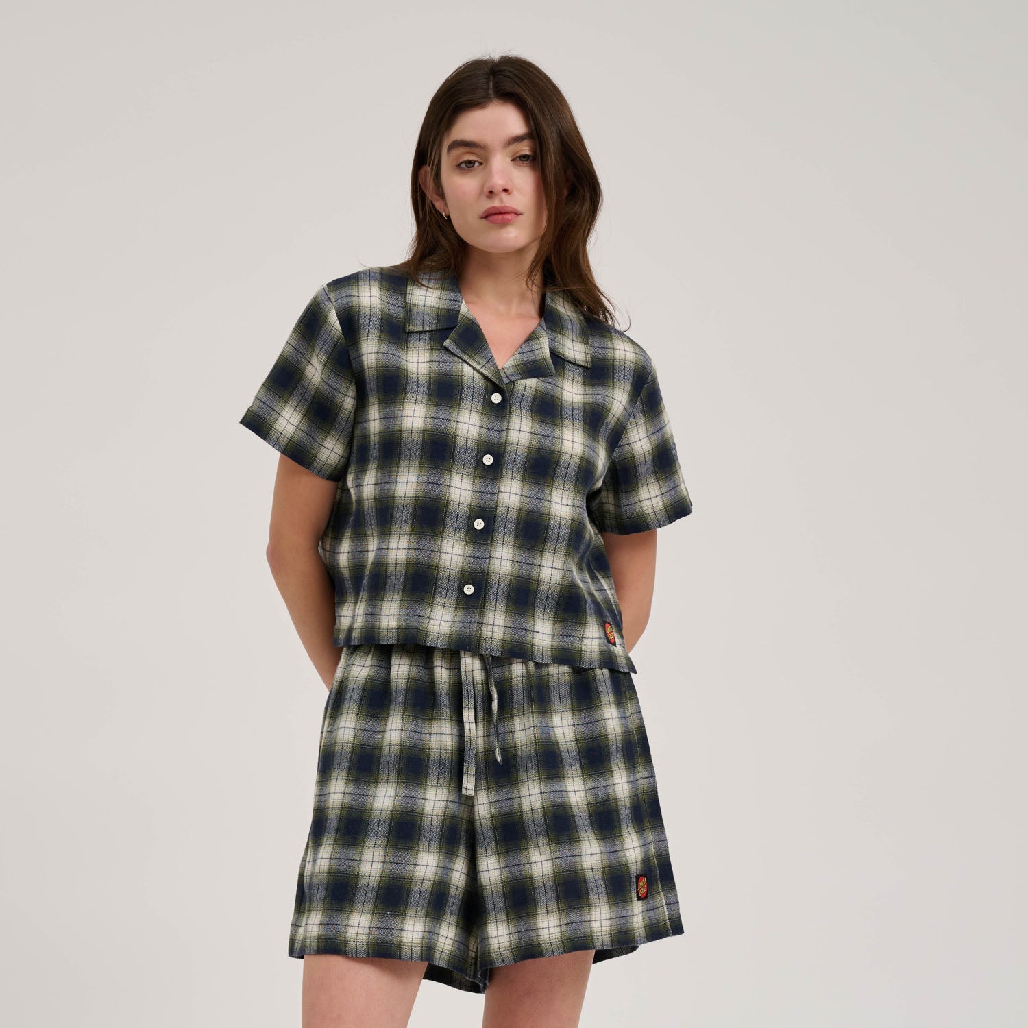 santa-cruz-skateboards-classic-check-crop-shirt-maglia-corta-donna image 3