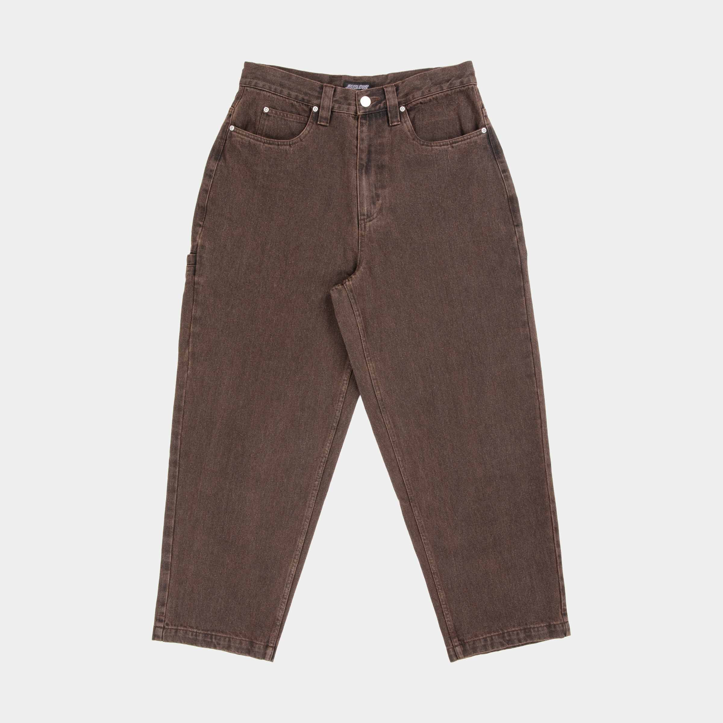 santa-cruz-skateboards-railroad-pants-baggy-coffee-twill-black-denim image 1