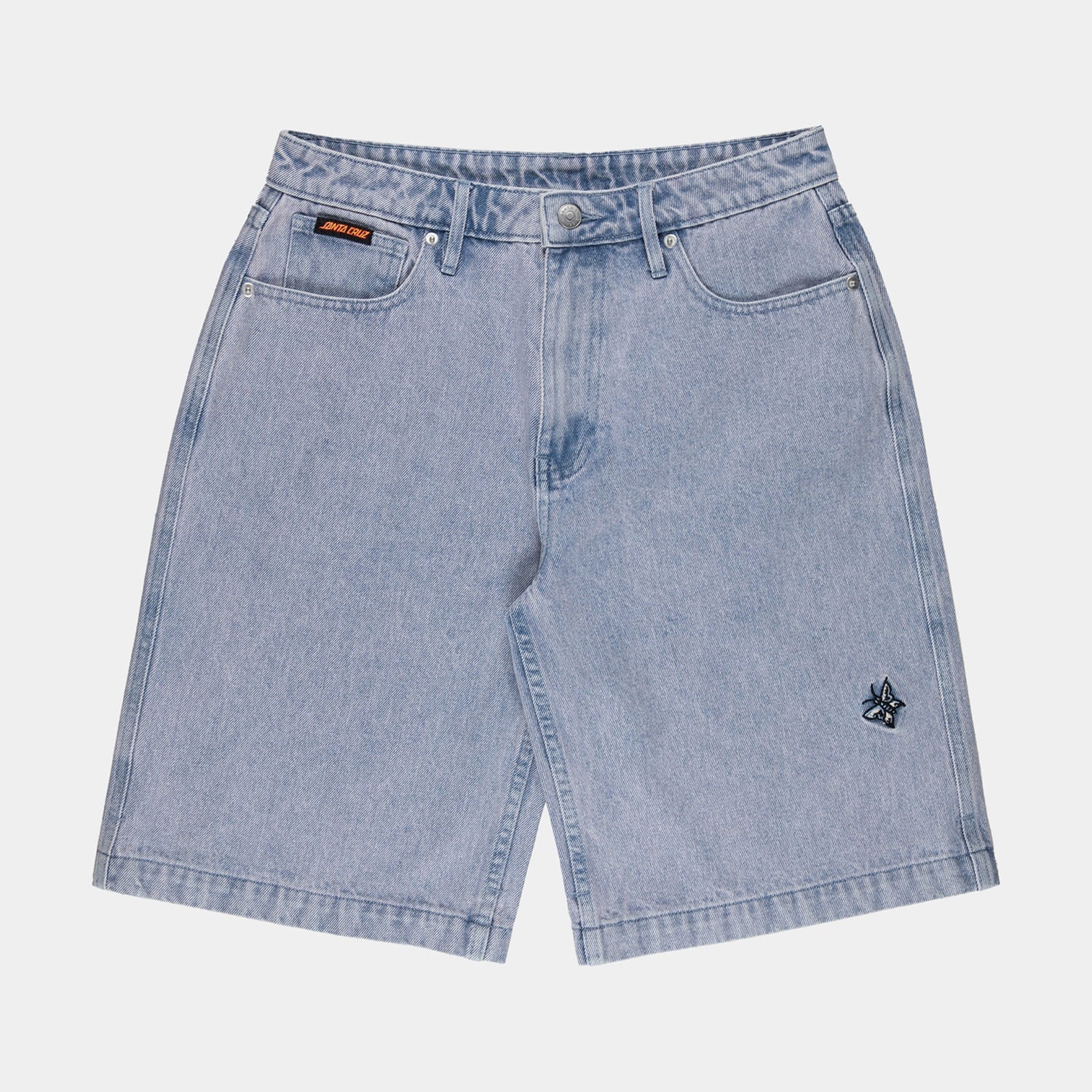 santa-cruz-skateboards-flutter-flash-shorts-baggy-in-denim-da-donna image 1