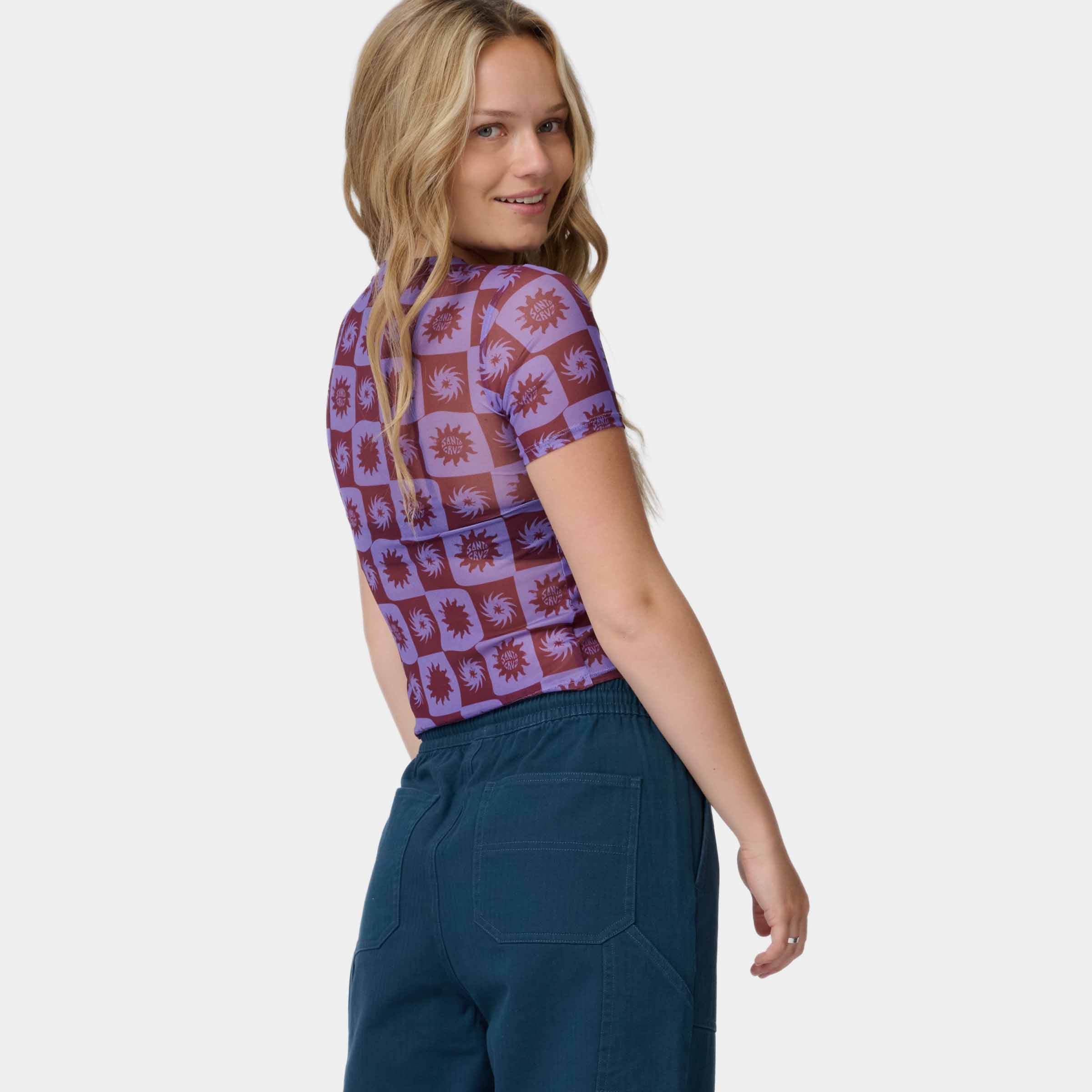 santa-cruz-skateboards-strip-digi-mesh-top-manica-corta-donna image 5