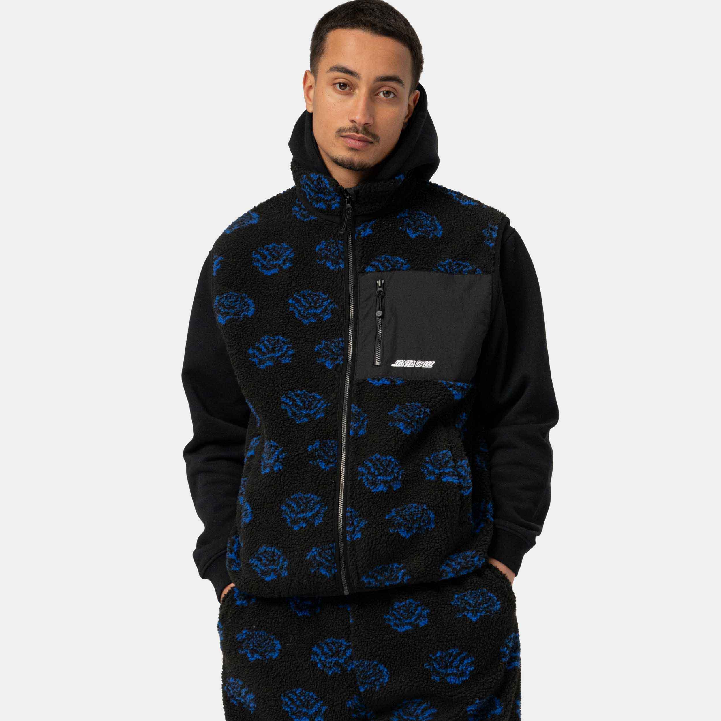 santa-cruz-skateboards-freestyle-gilet-pile-sherpa-zip-unisex image 4