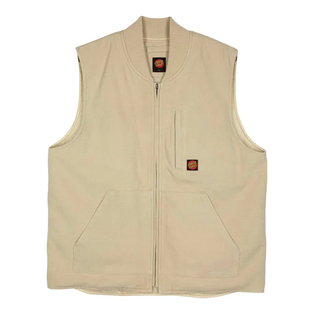 santa-cruz-skateboards-classic-label-vest-gilet-canvas-cotone-sp25 image 1