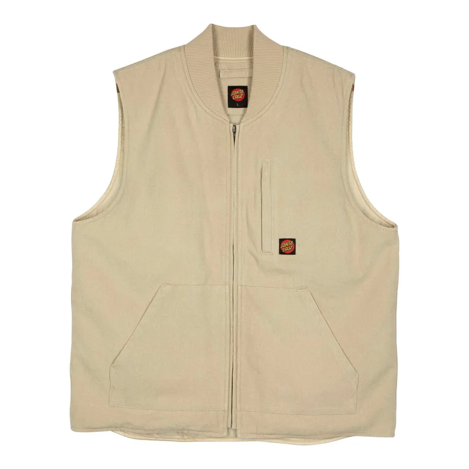 santa-cruz-skateboards-classic-label-vest-gilet-canvas-cotone-sp25 image 1