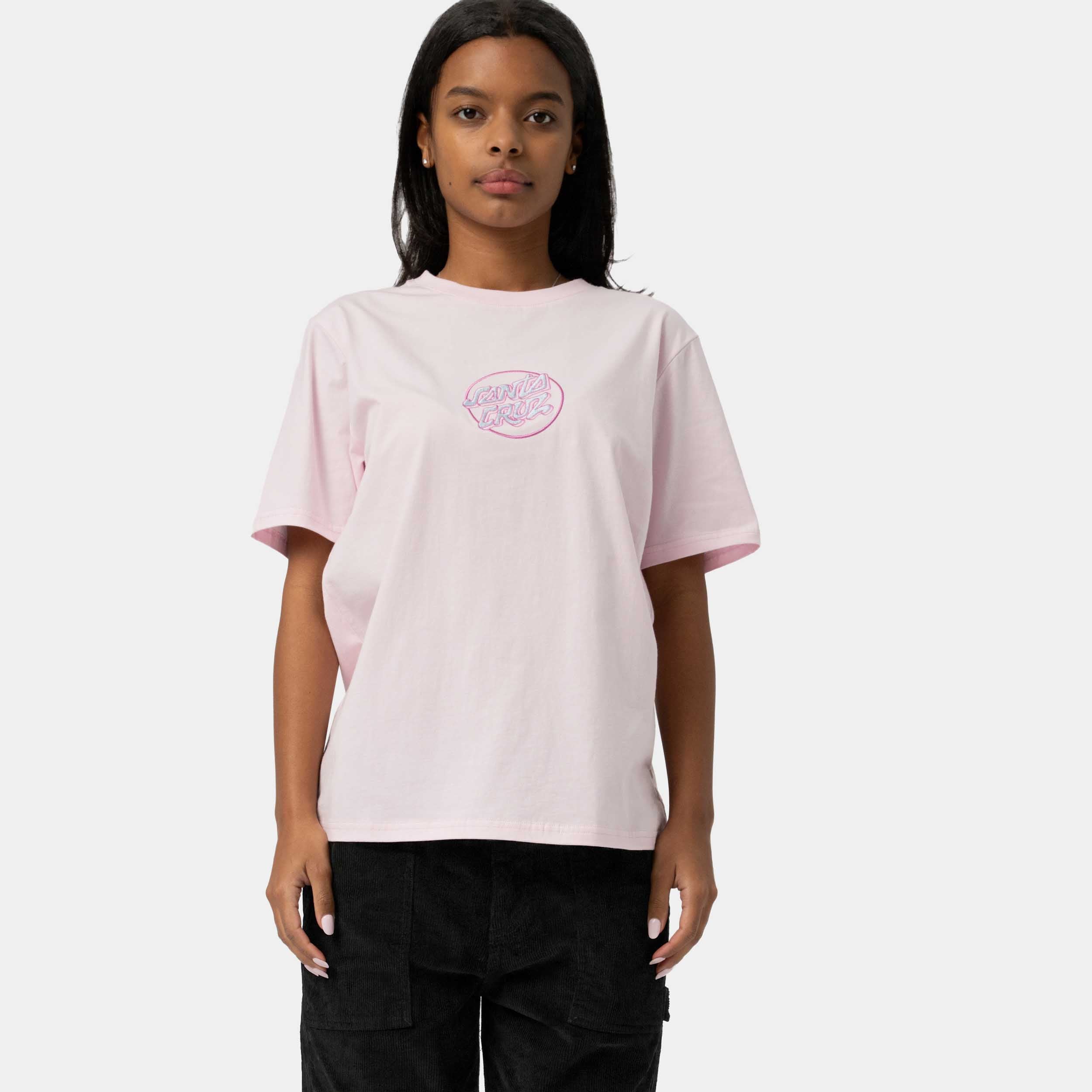 santa-cruz-skateboards-nouveau-dot-center-t-shirt-maglietta-donna-loose-con-rica image 2