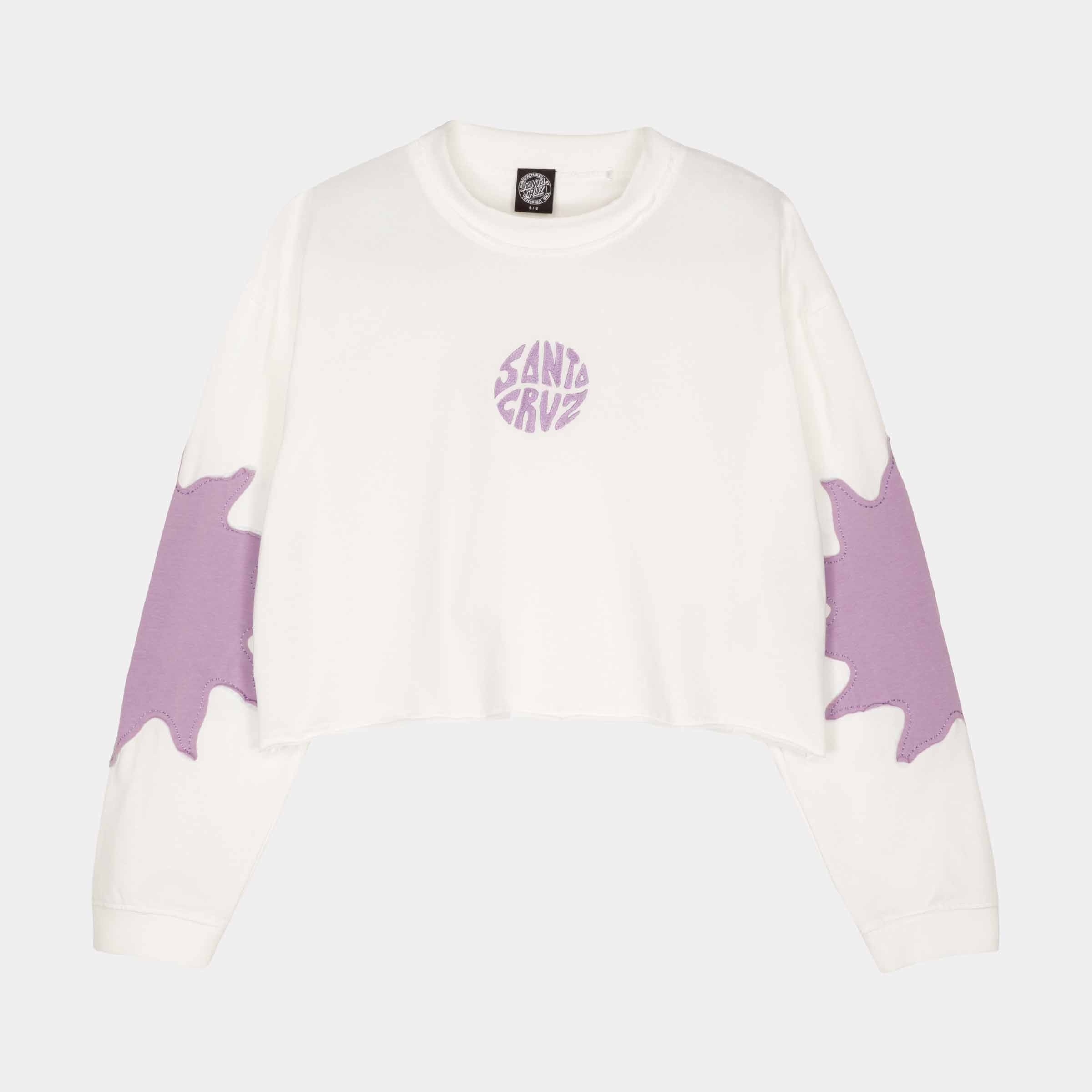 santa-cruz-skateboards-sun-daze-patch-top-donna-manica-lunga-boxy-cropped image 1