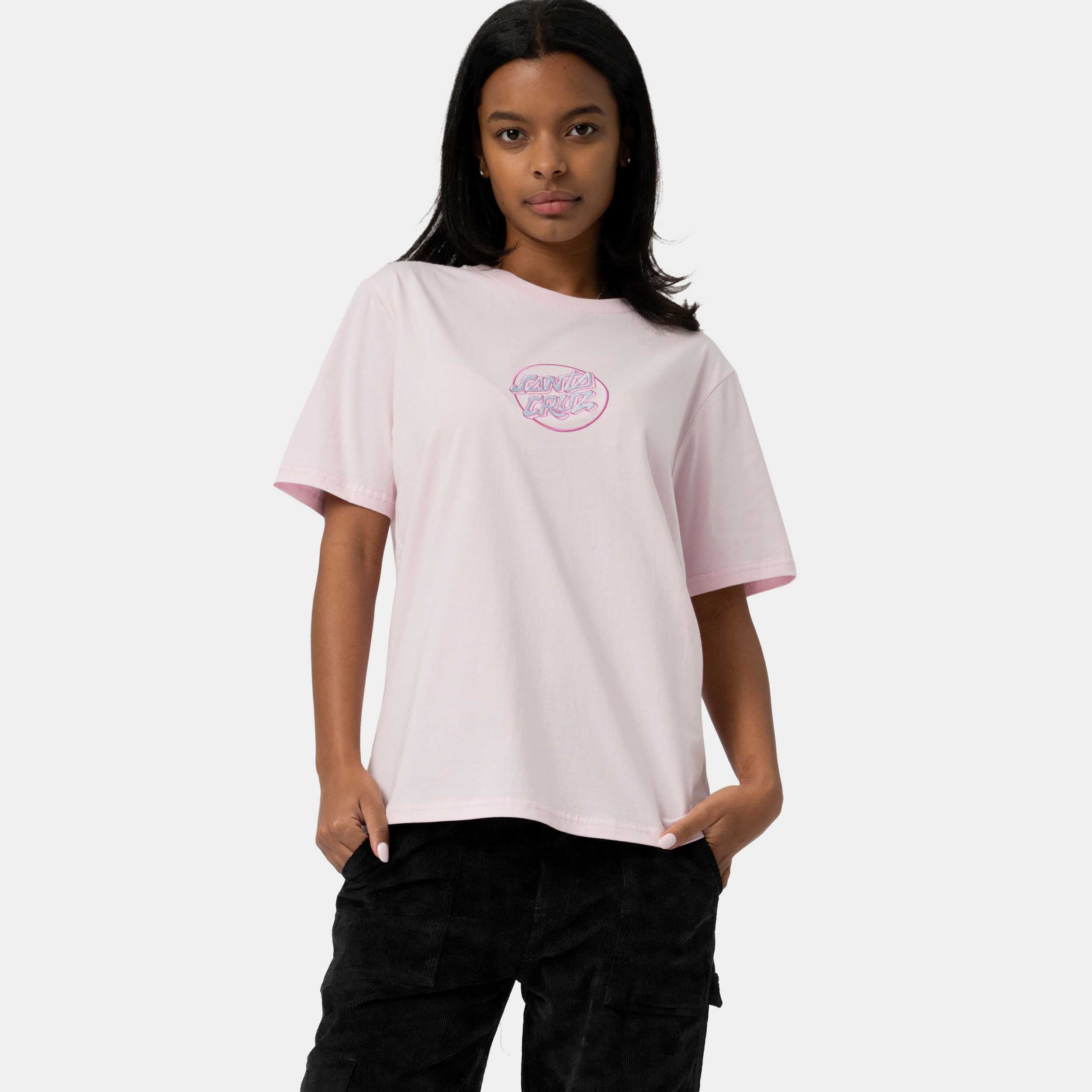 santa-cruz-skateboards-nouveau-dot-center-t-shirt-maglietta-donna-loose-con-rica image 4