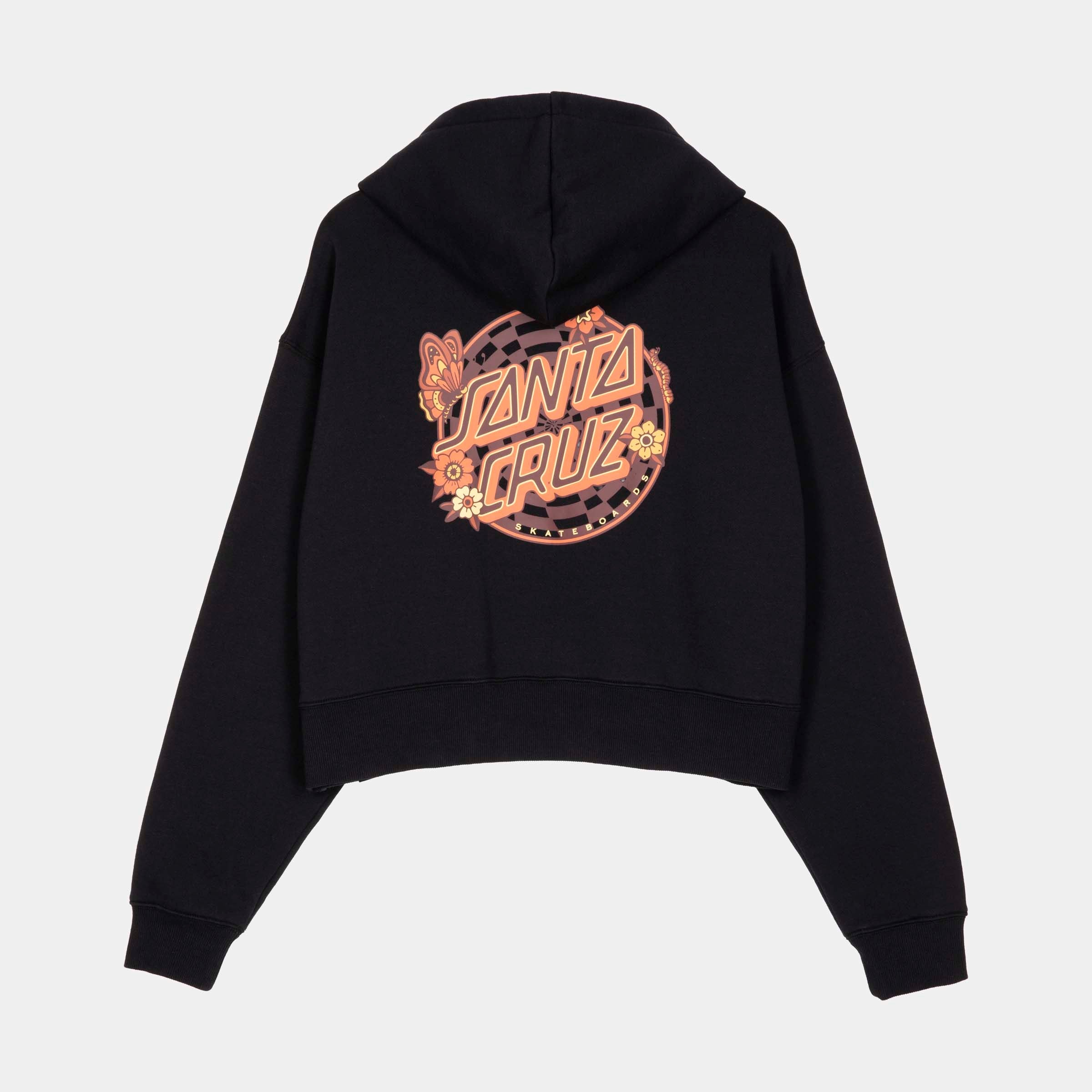 santa-cruz-skateboards-field-check-butterfly-hoodie-felpa-con-cappuccio-donna-cr image 2
