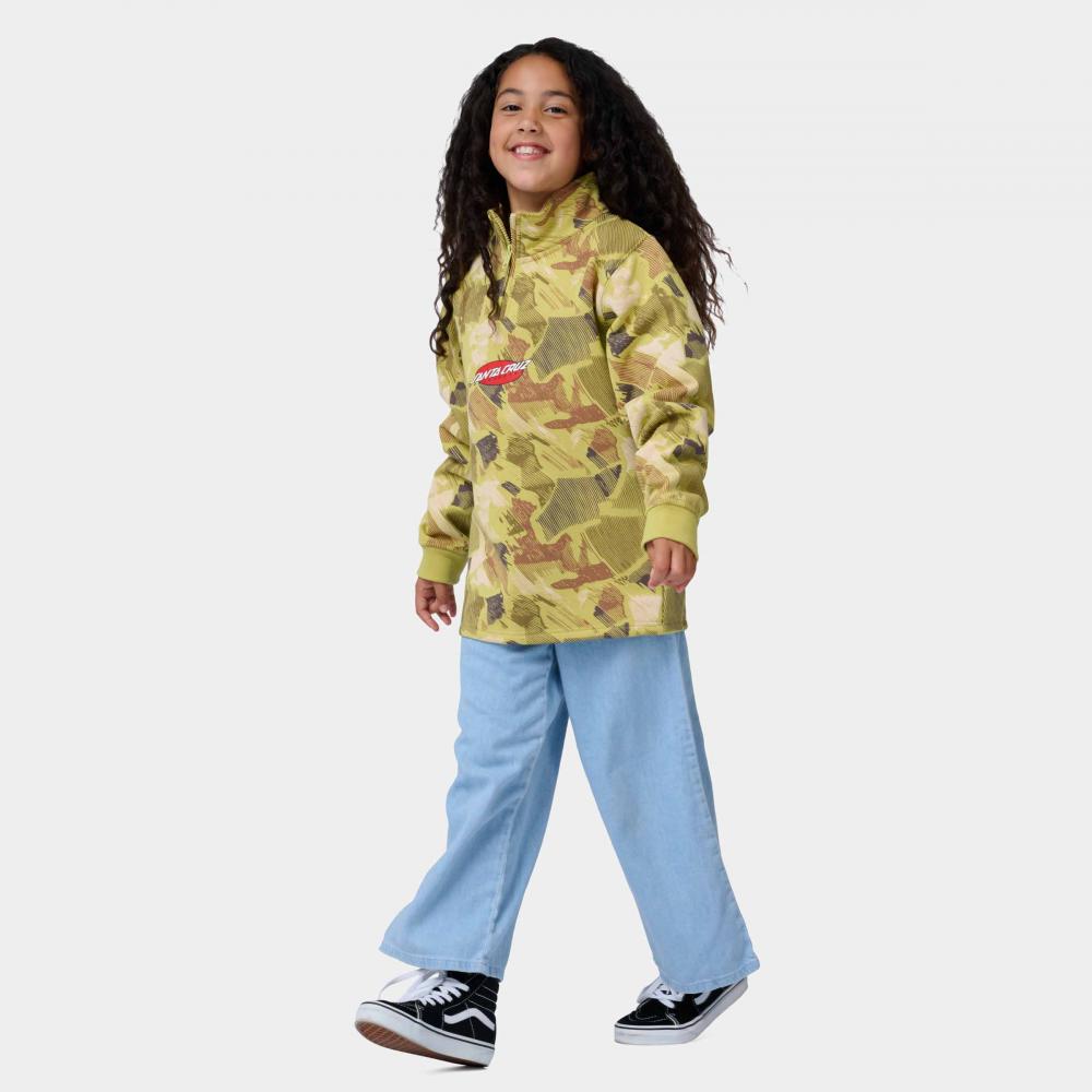 santa-cruz-skateboards-youth-strip-oval-felpa-1-4-zip-bambino image 6