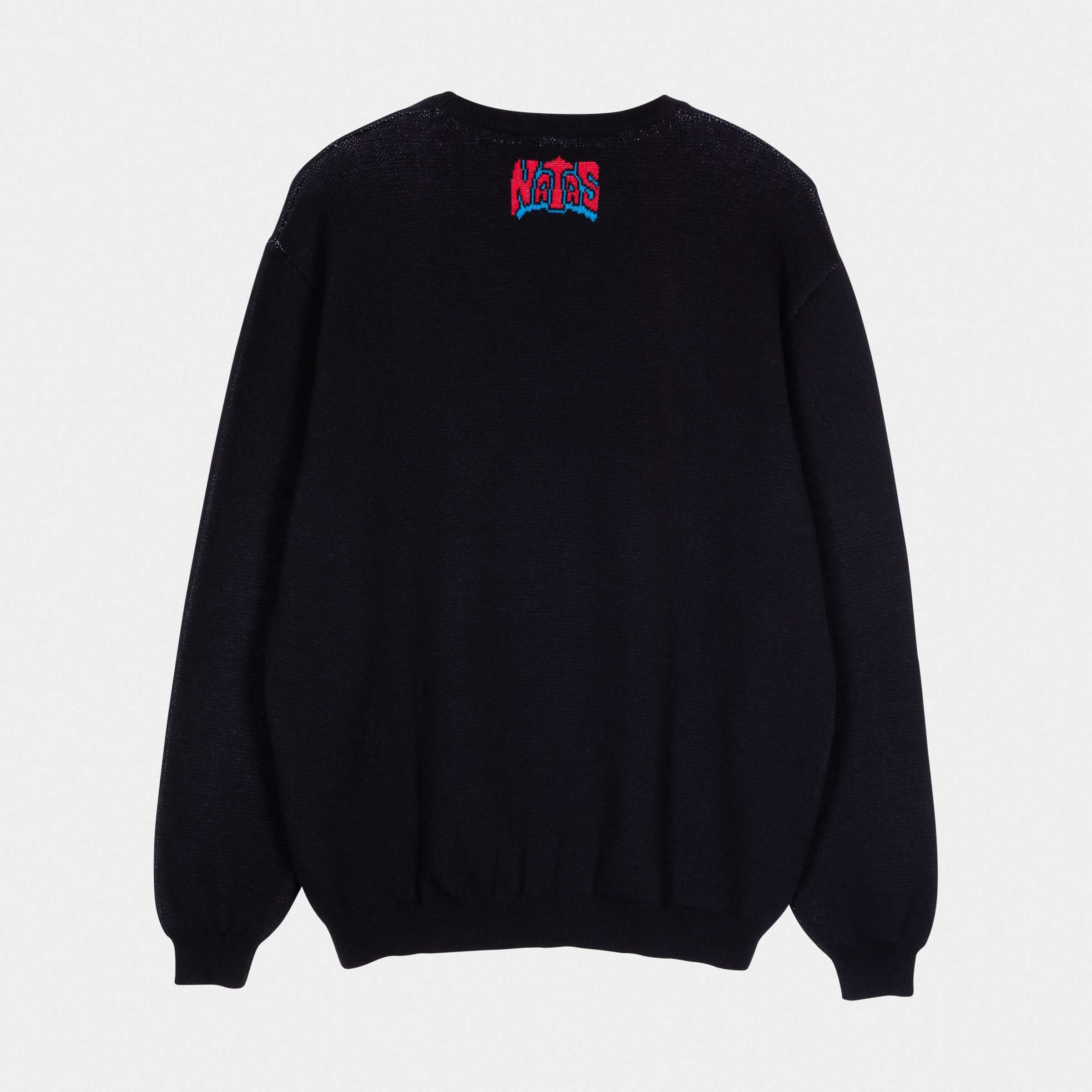 santa-cruz-skateboards-natas-panther-knit-crew-maglione image 2