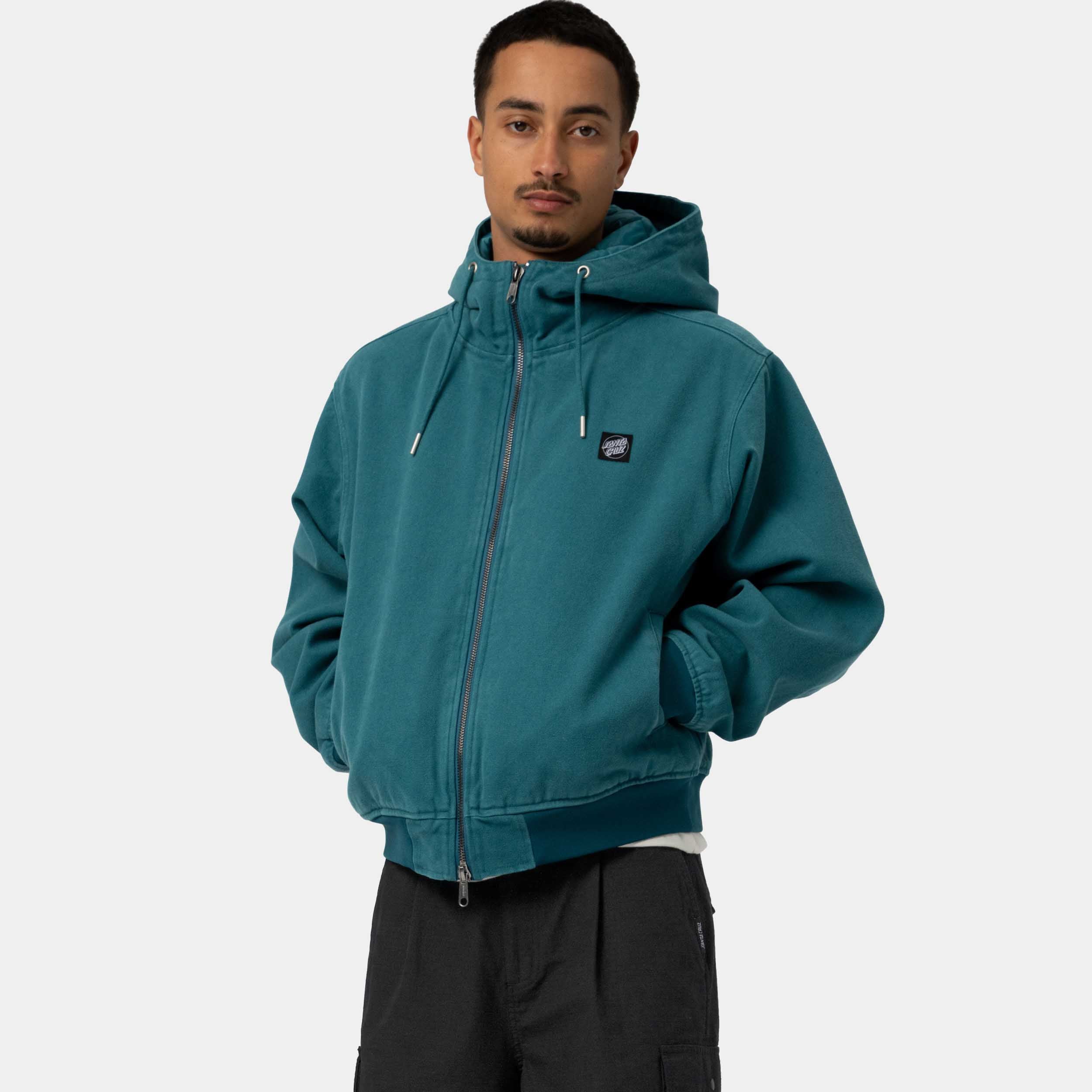 santa-cruz-skateboards-burner-jacket-giacca-imbottita-con-cappuccio-in-canvas image 3