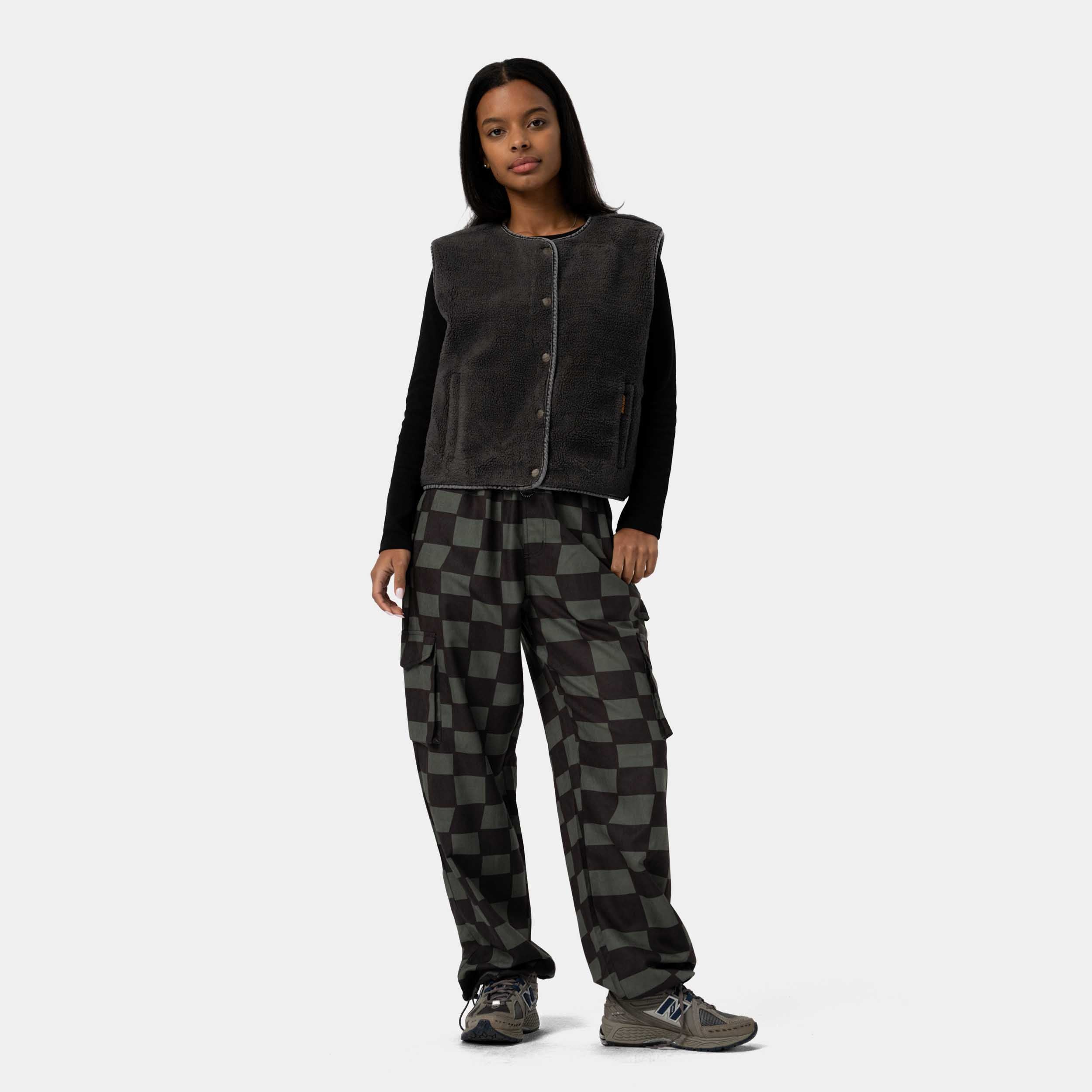 santa-cruz-skateboards-workers-gilet-reversibile-donna-denim-sherpa image 5