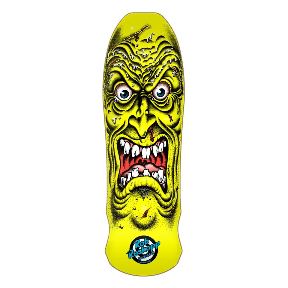 santa-cruz-skateboards-roskopp-face-reissue-tavola-skateboard-9-50in-x-31in-gial image 1